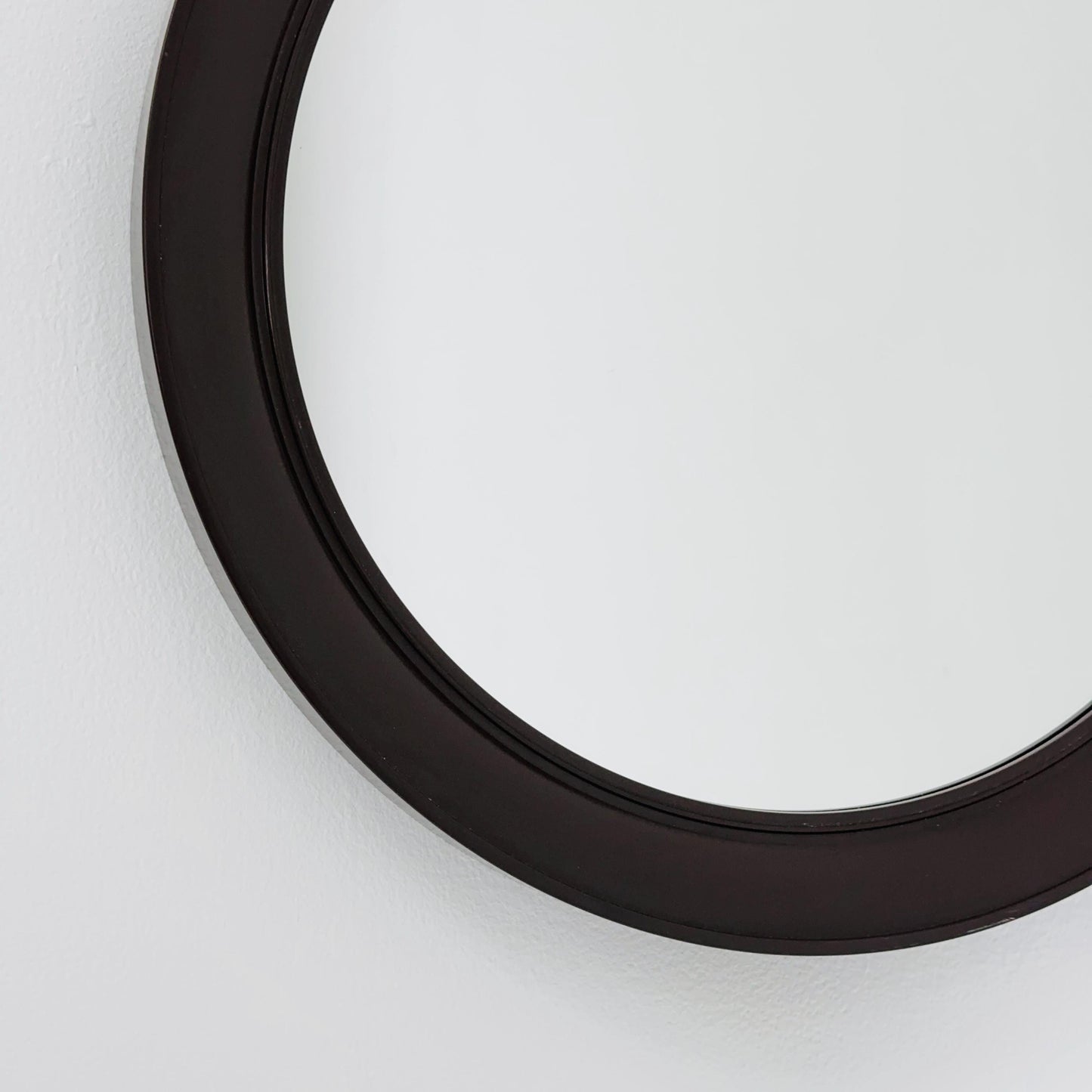 Mid-Century Space Age Red Round Wall Mirror | Italy 1980s