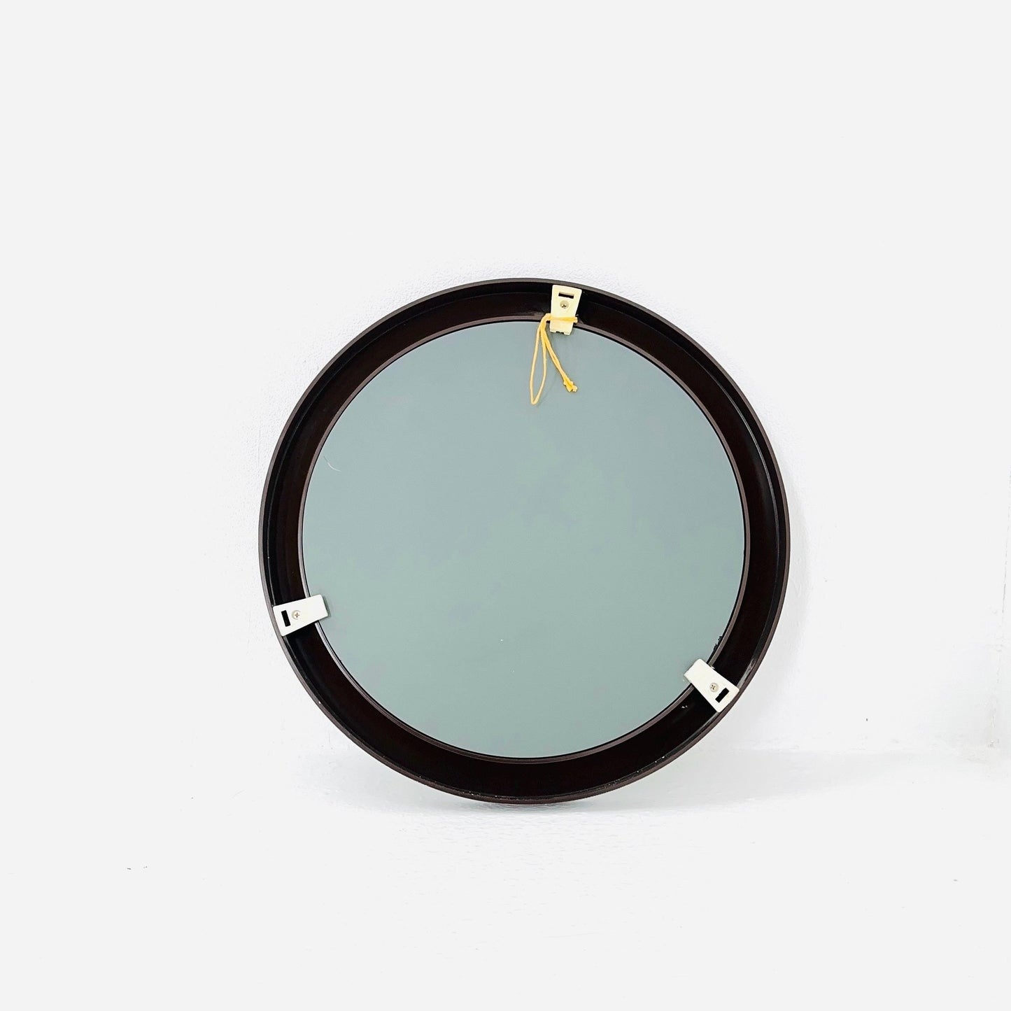 Mid-Century Space Age Red Round Wall Mirror | Italy 1980s