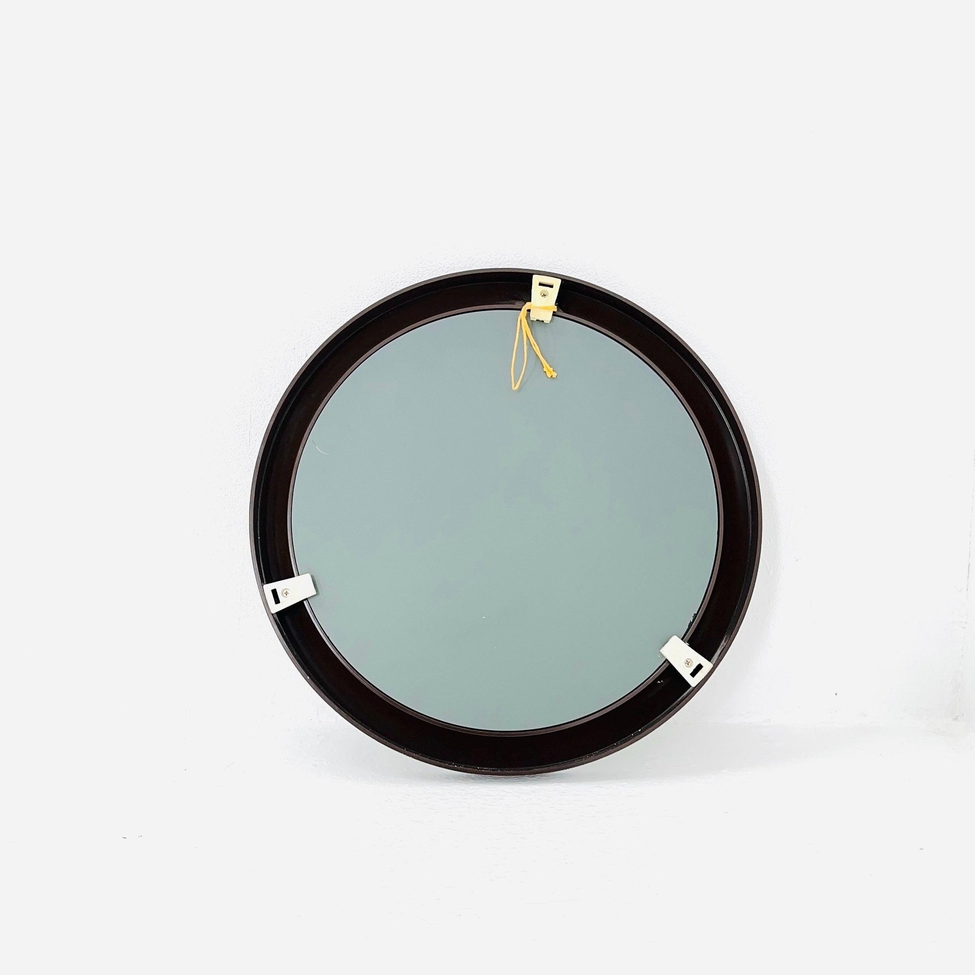 Mid-Century Space Age Red Round Wall Mirror | Italy 1980s