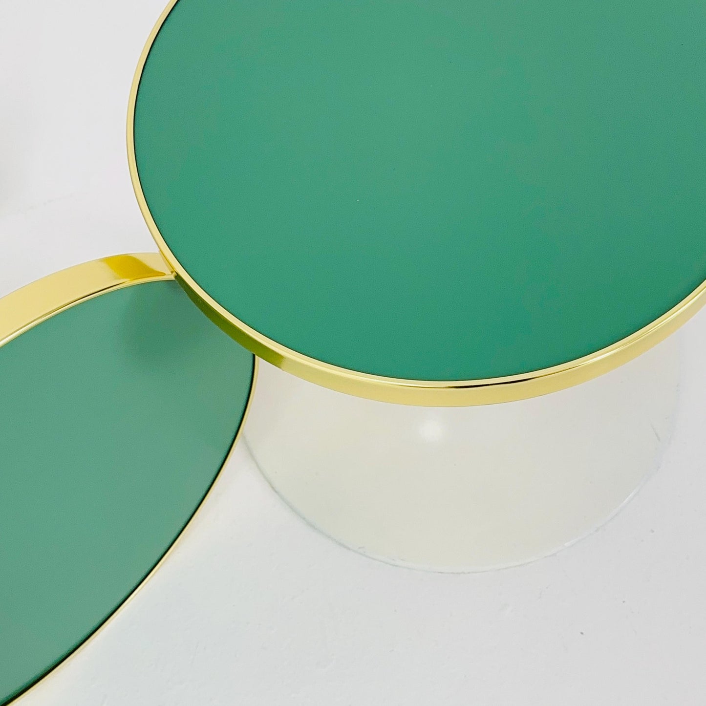 Mid Century Tulip Side Table / Nightstand / Flower Table with Golden Edge, Germany 1970s