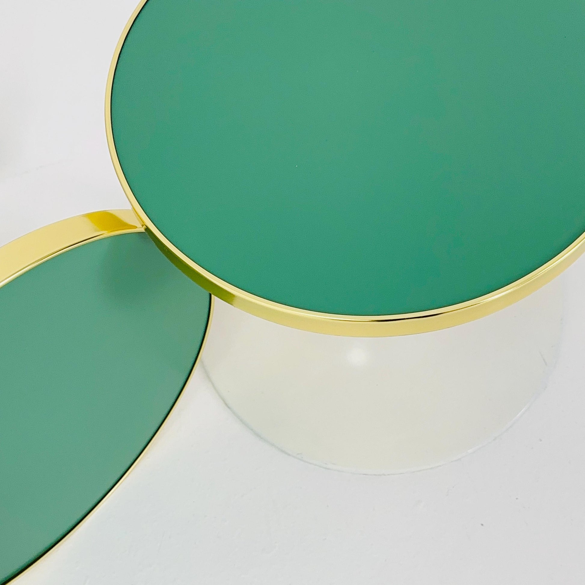 Mid Century Tulip Side Table / Nightstand / Flower Table with Golden Edge, Germany 1970s