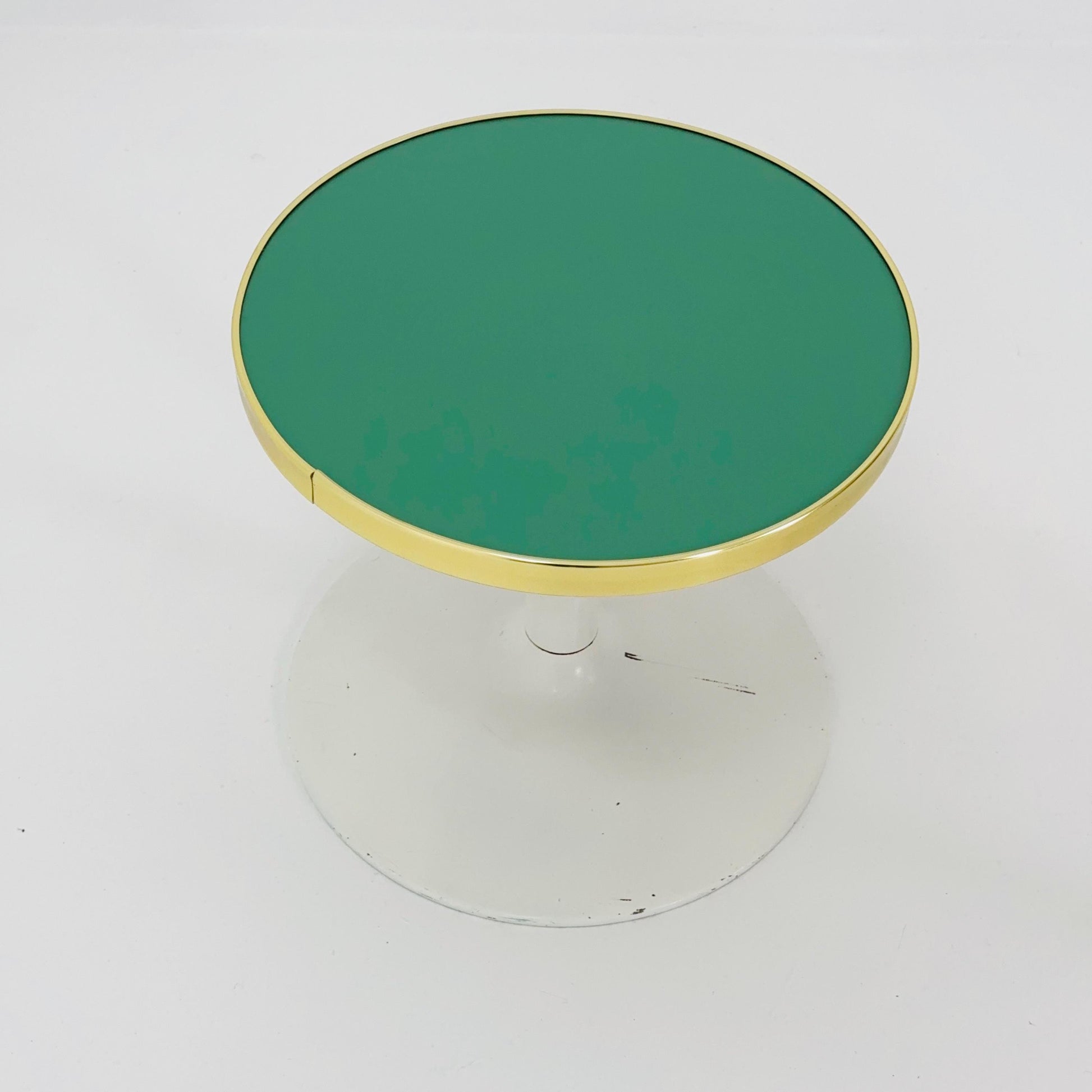 Mid Century Tulip Side Table / Nightstand / Flower Table with Golden Edge, Germany 1970s