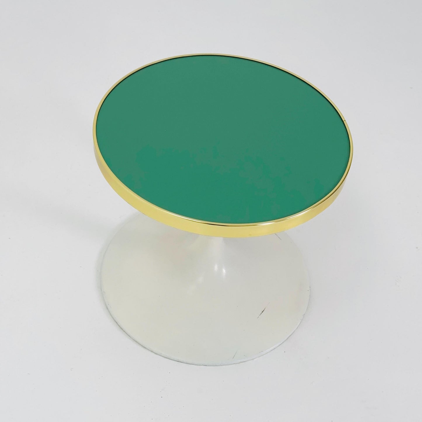 Mid Century Tulip Side Table / Nightstand / Flower Table with Golden Edge, Germany 1970s