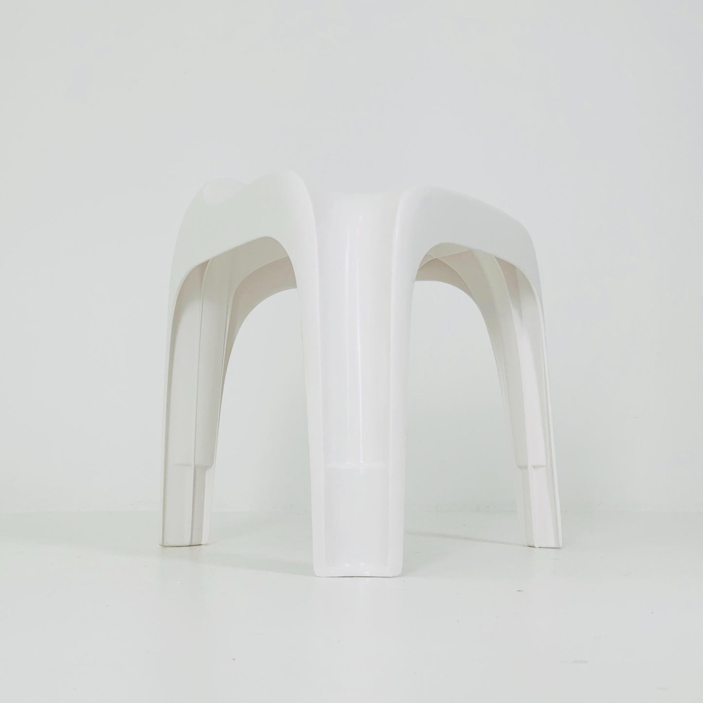 1 of 150 Mid century space age white Taboret stool by Alexander Begge for Casala 1970s Germany
