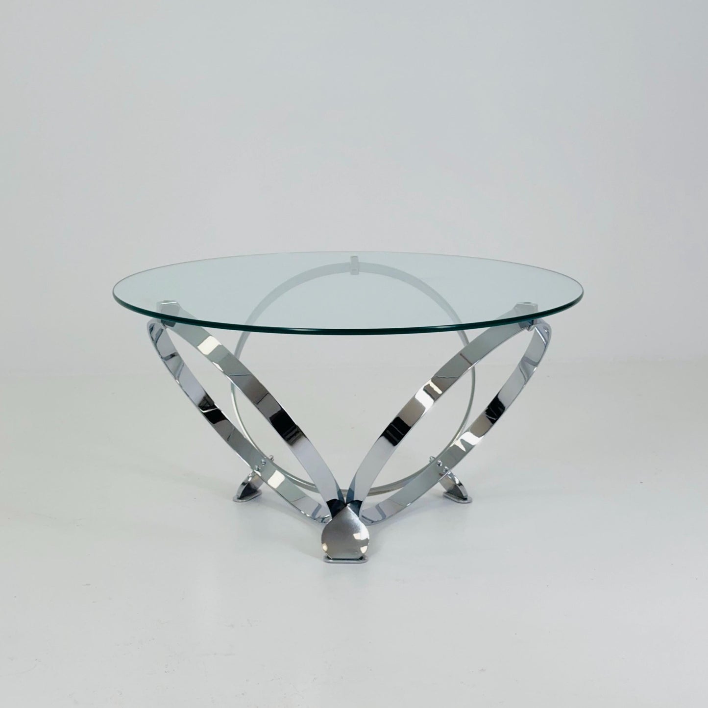 Mid century Diamond Chrome & glass coffee table by Knut Hesterberg for Ronald Schmitt Germany 1970s