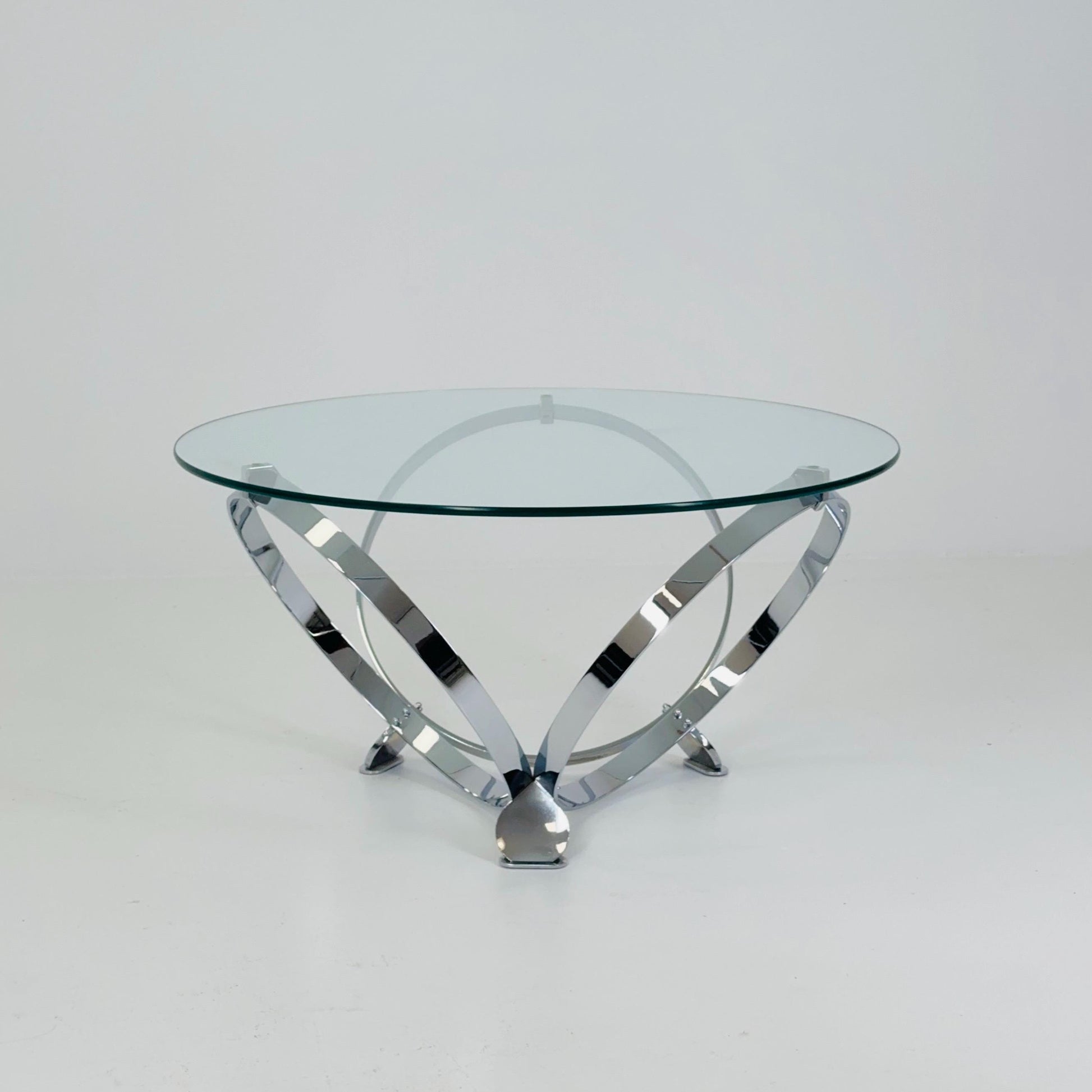 Mid century Diamond Chrome & glass coffee table by Knut Hesterberg for Ronald Schmitt Germany 1970s