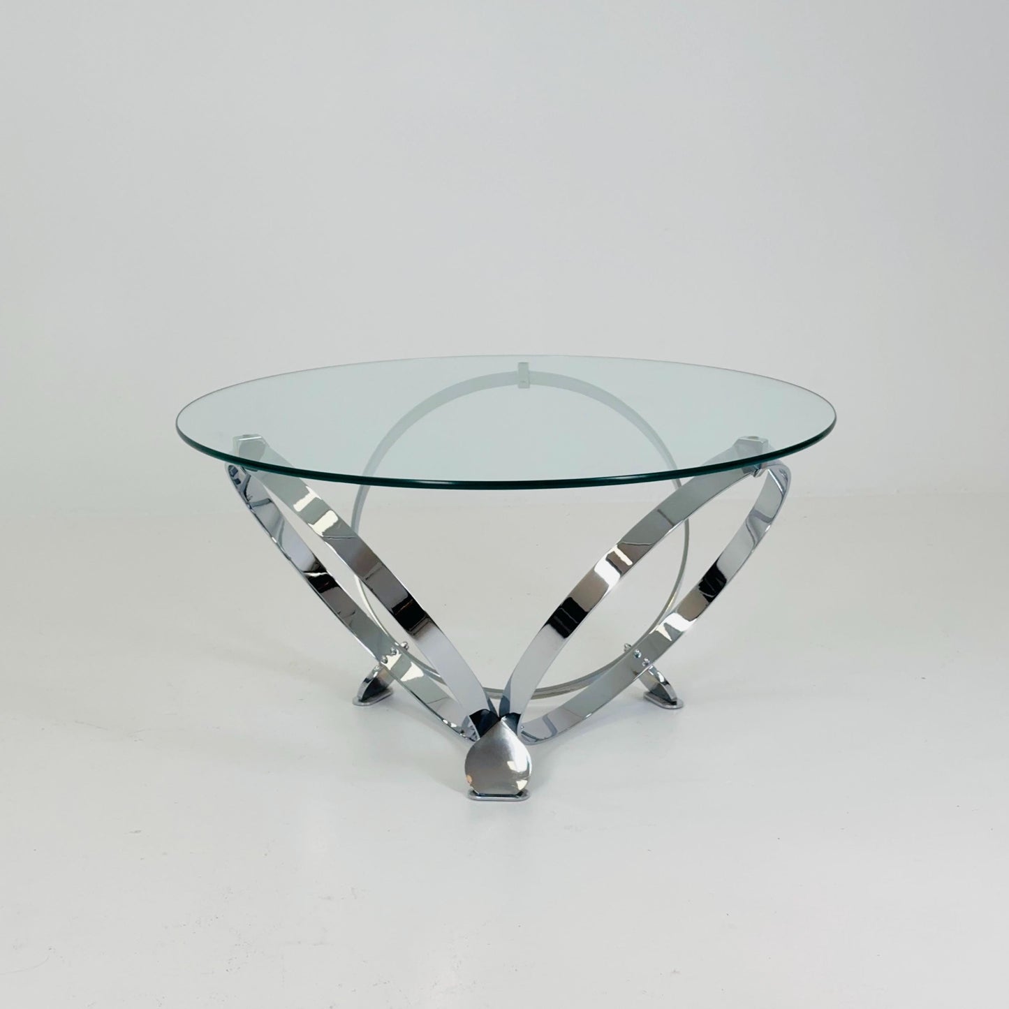 Mid century Diamond Chrome & glass coffee table by Knut Hesterberg for Ronald Schmitt Germany 1970s