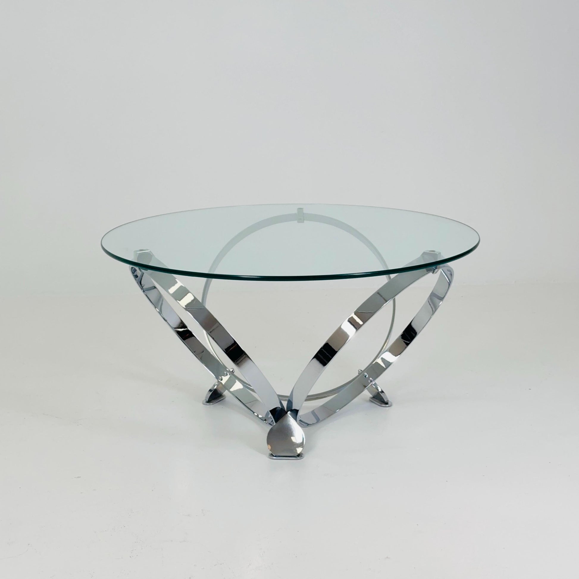 Mid century Diamond Chrome & glass coffee table by Knut Hesterberg for Ronald Schmitt Germany 1970s