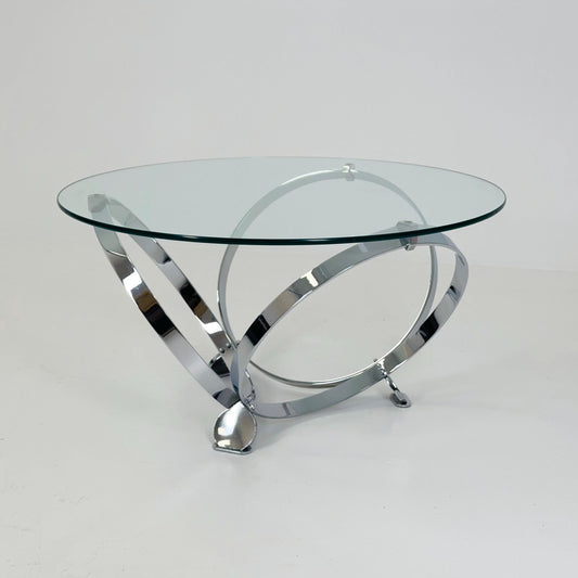 Mid century Diamond Chrome & glass coffee table by Knut Hesterberg for Ronald Schmitt Germany 1970s