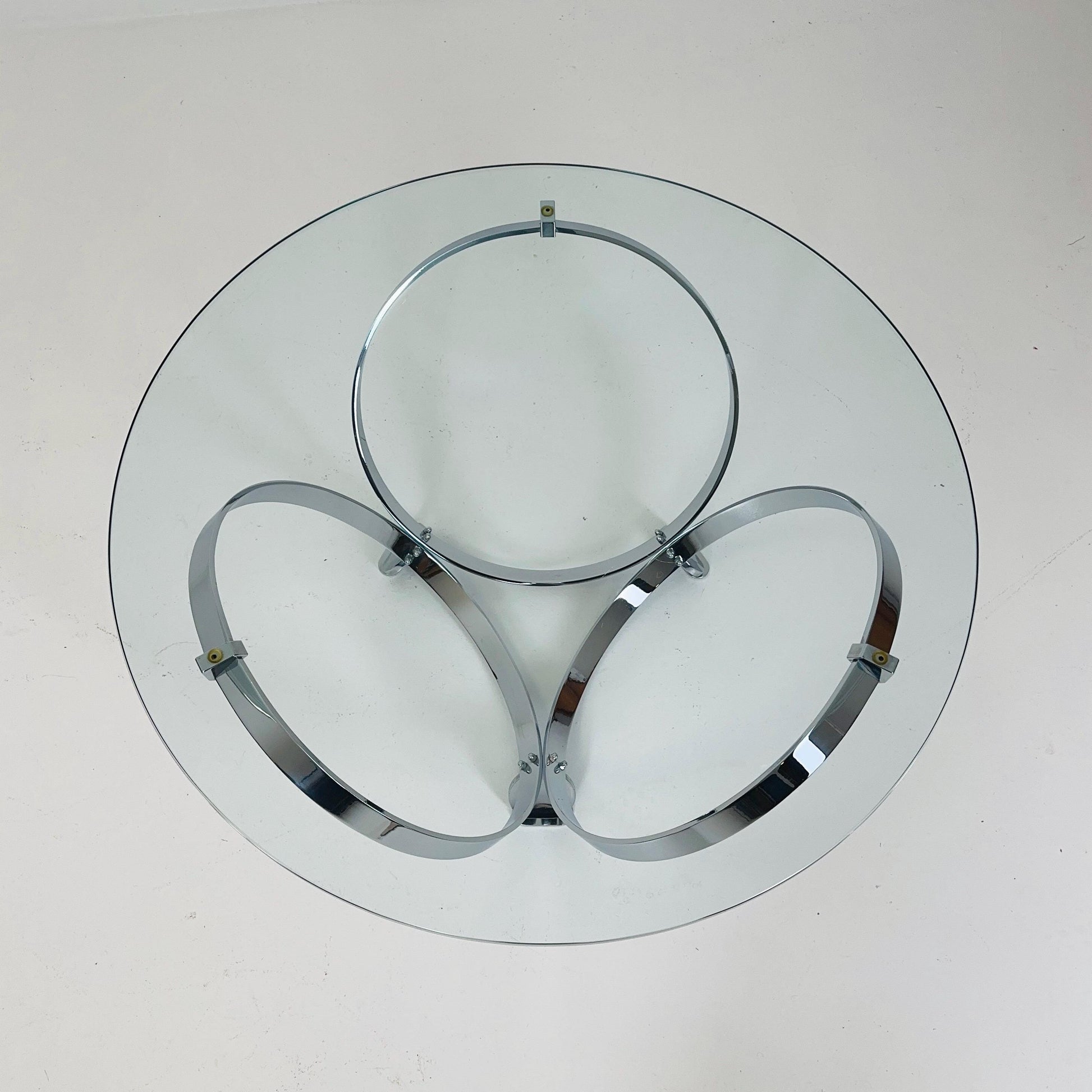 Mid century Diamond Chrome & glass coffee table by Knut Hesterberg for Ronald Schmitt Germany 1970s