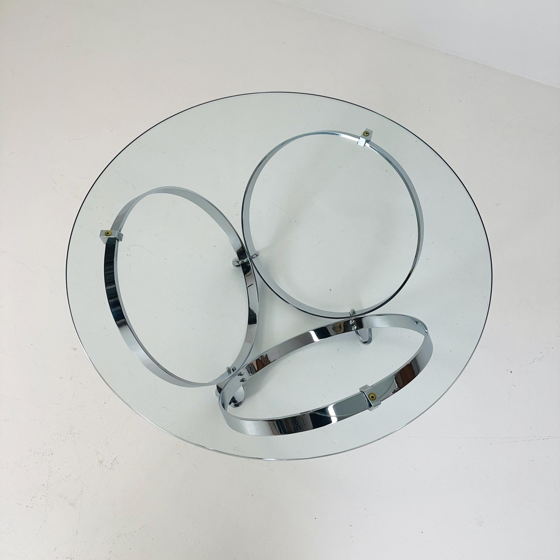 Mid century Diamond Chrome & glass coffee table by Knut Hesterberg for Ronald Schmitt Germany 1970s