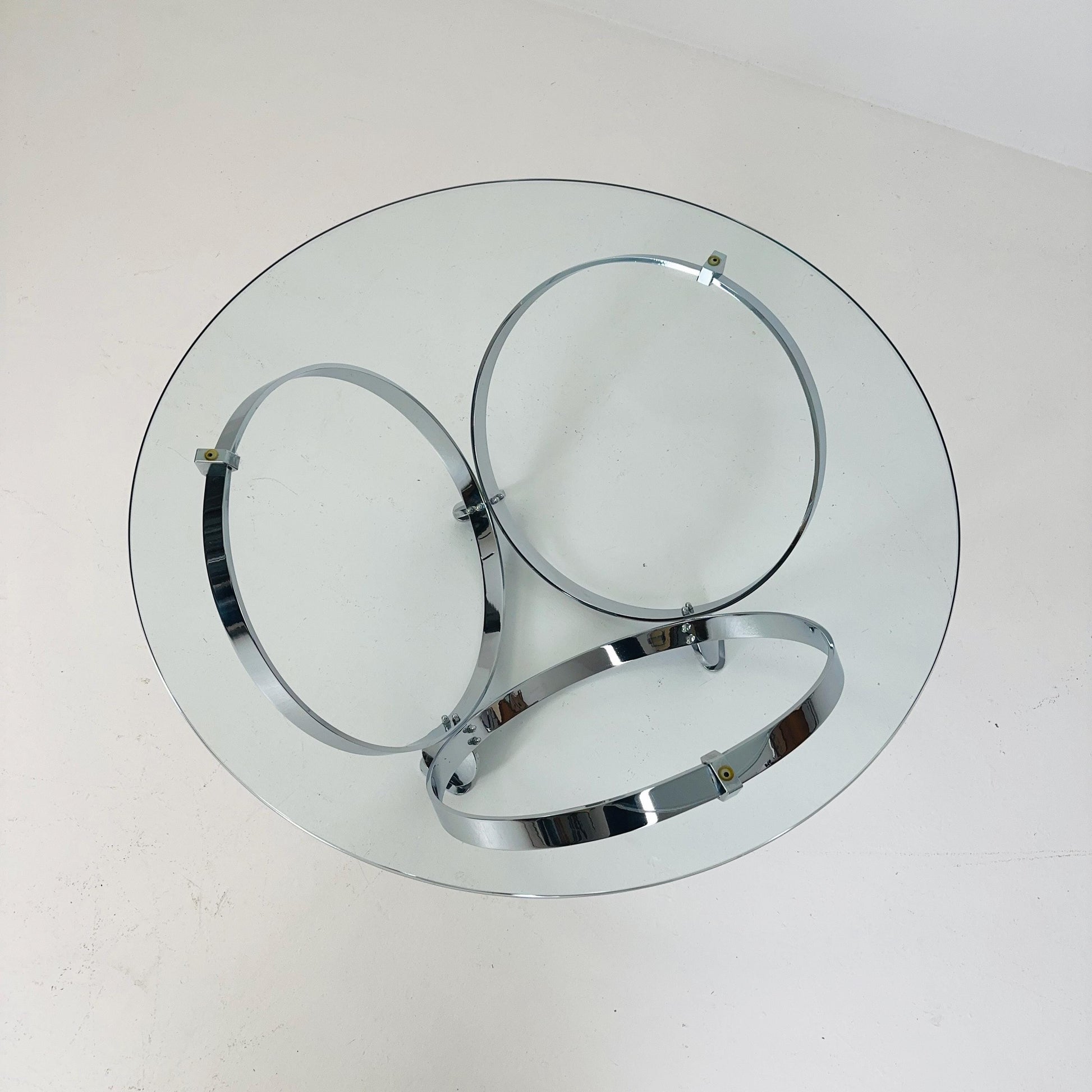 Mid century Diamond Chrome & glass coffee table by Knut Hesterberg for Ronald Schmitt Germany 1970s