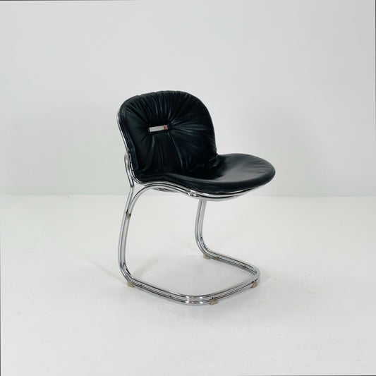 Mid century Bauhaus black Sabrina dining chair by Gaston’s Rinaldi for Rima Linea ,1970s Italy