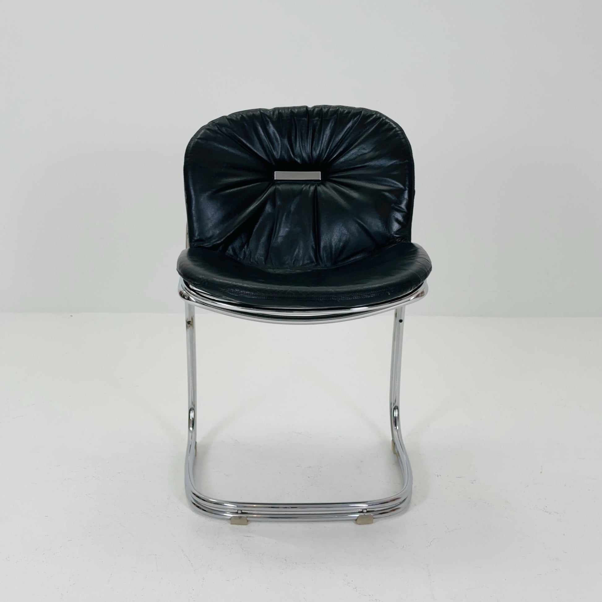 Mid century Bauhaus black Sabrina dining chair by Gaston’s Rinaldi for Rima Linea ,1970s Italy