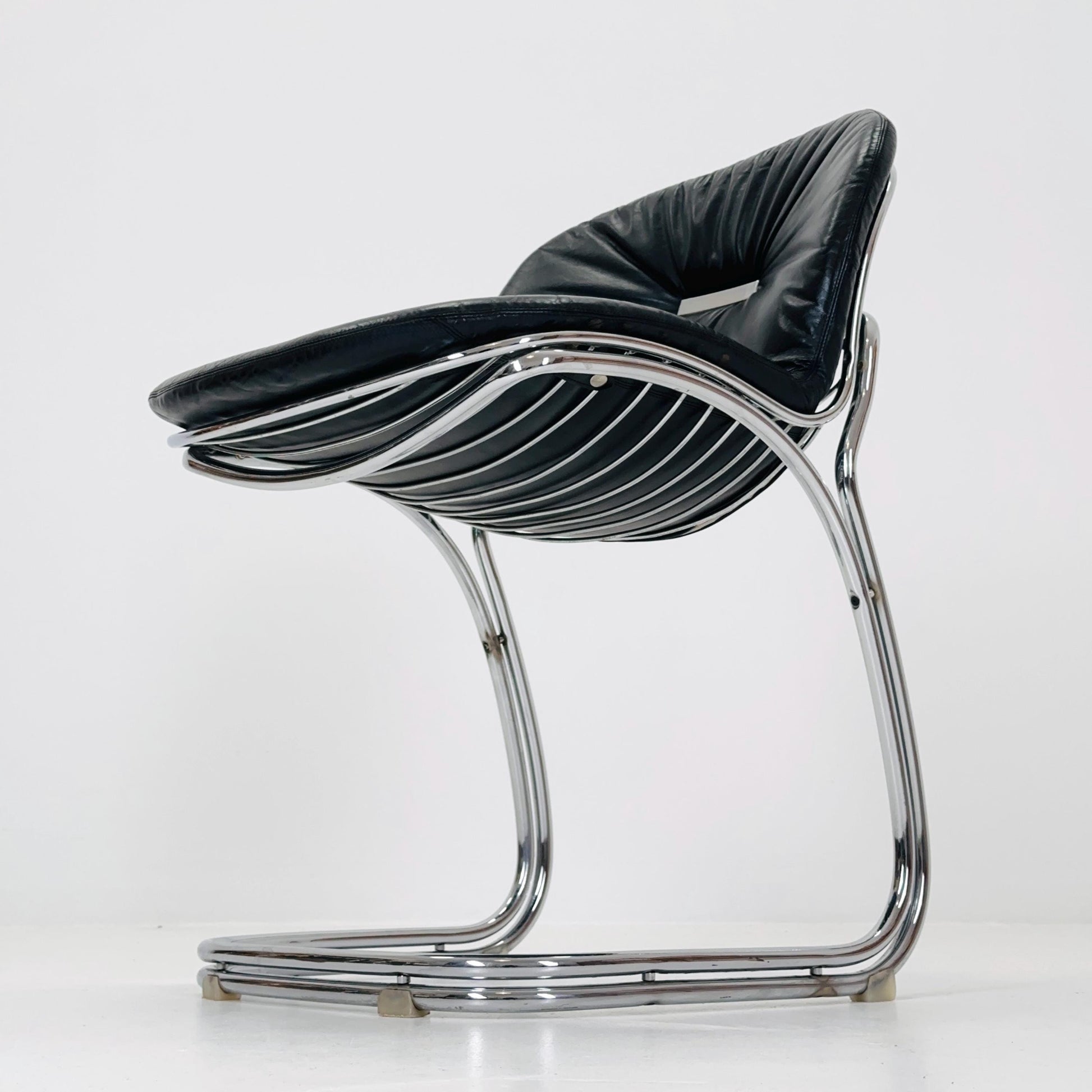 Mid century Bauhaus black Sabrina dining chair by Gaston’s Rinaldi for Rima Linea ,1970s Italy