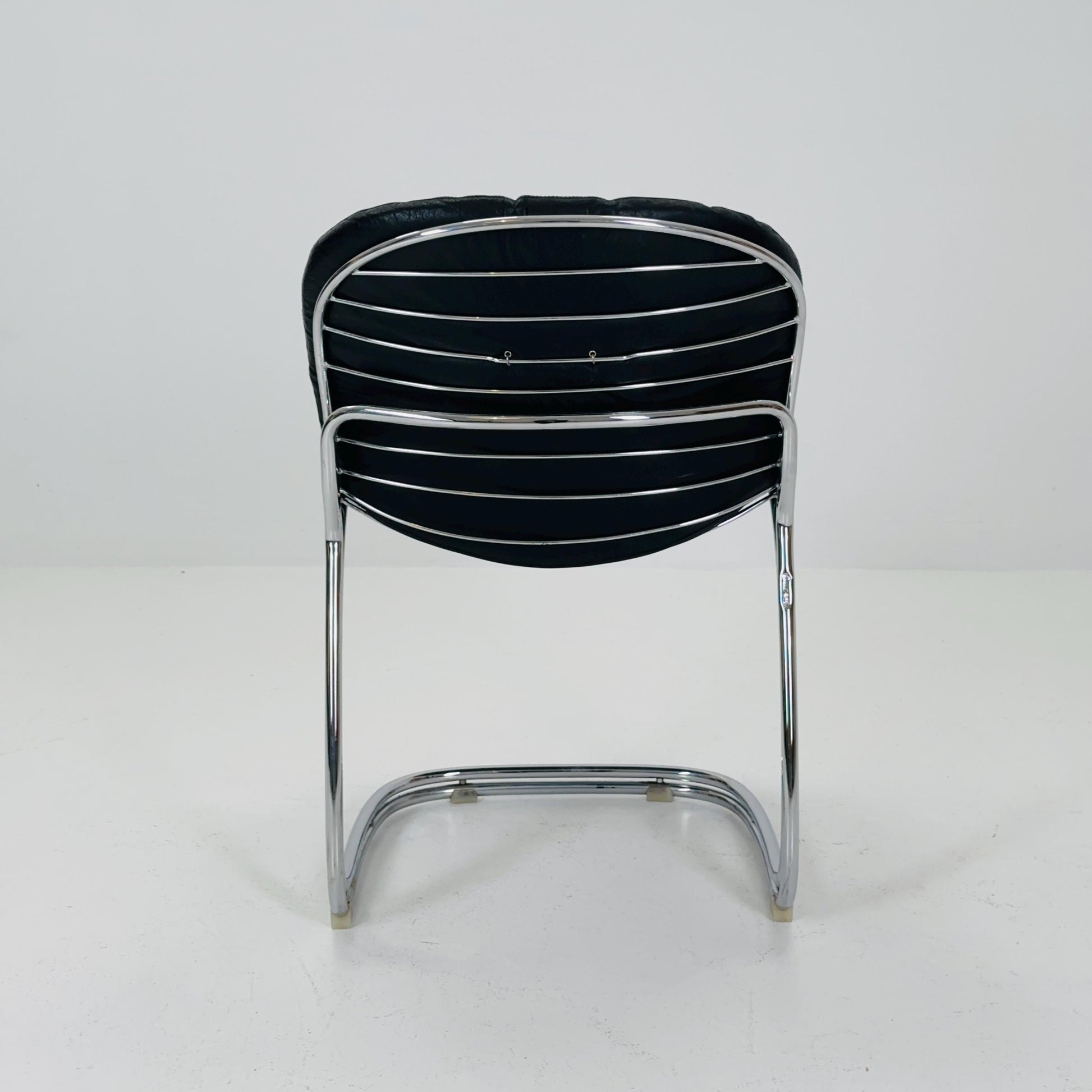 Mid century Bauhaus black Sabrina dining chair by Gaston’s Rinaldi for Rima Linea ,1970s Italy
