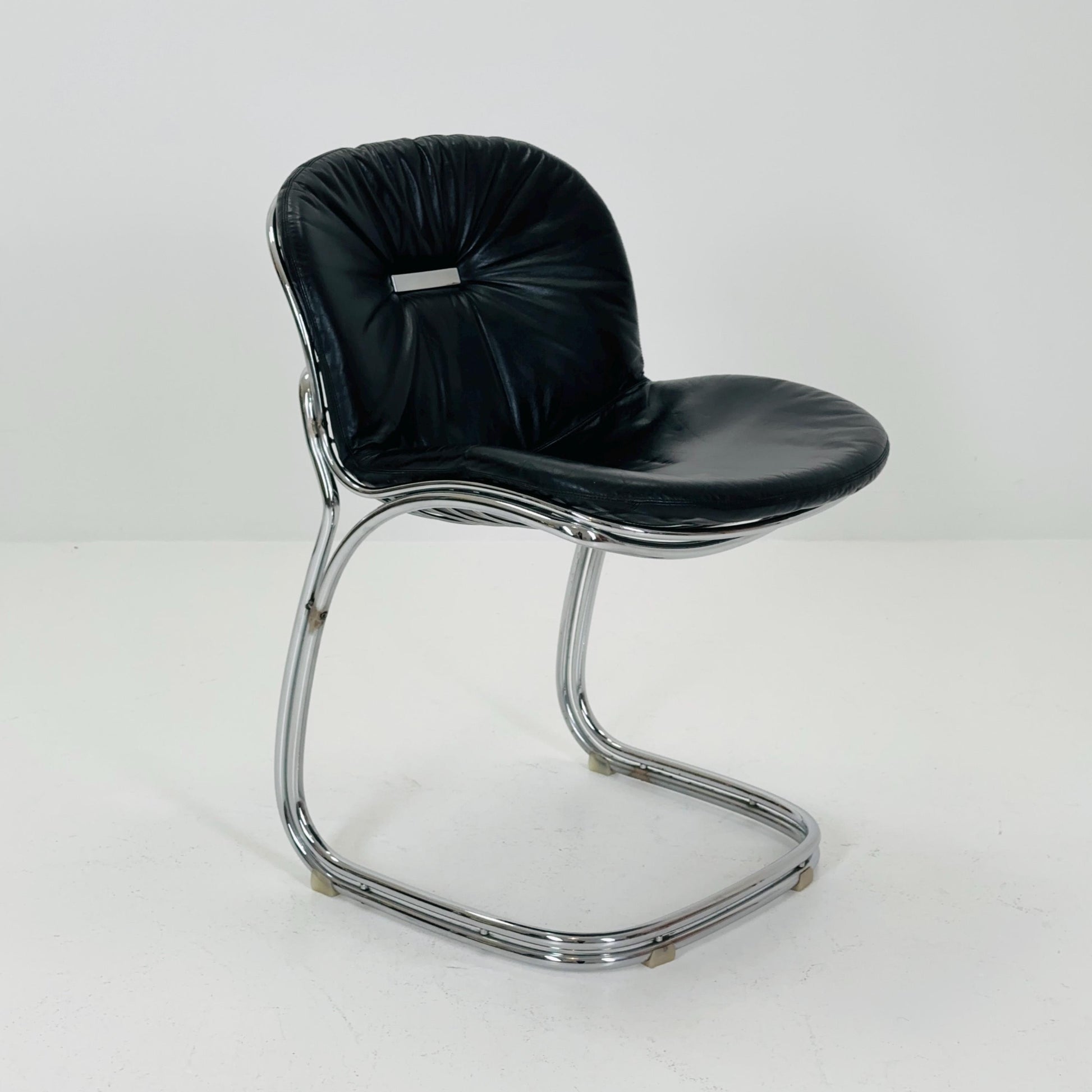 Mid century Bauhaus black Sabrina dining chair by Gaston’s Rinaldi for Rima Linea ,1970s Italy