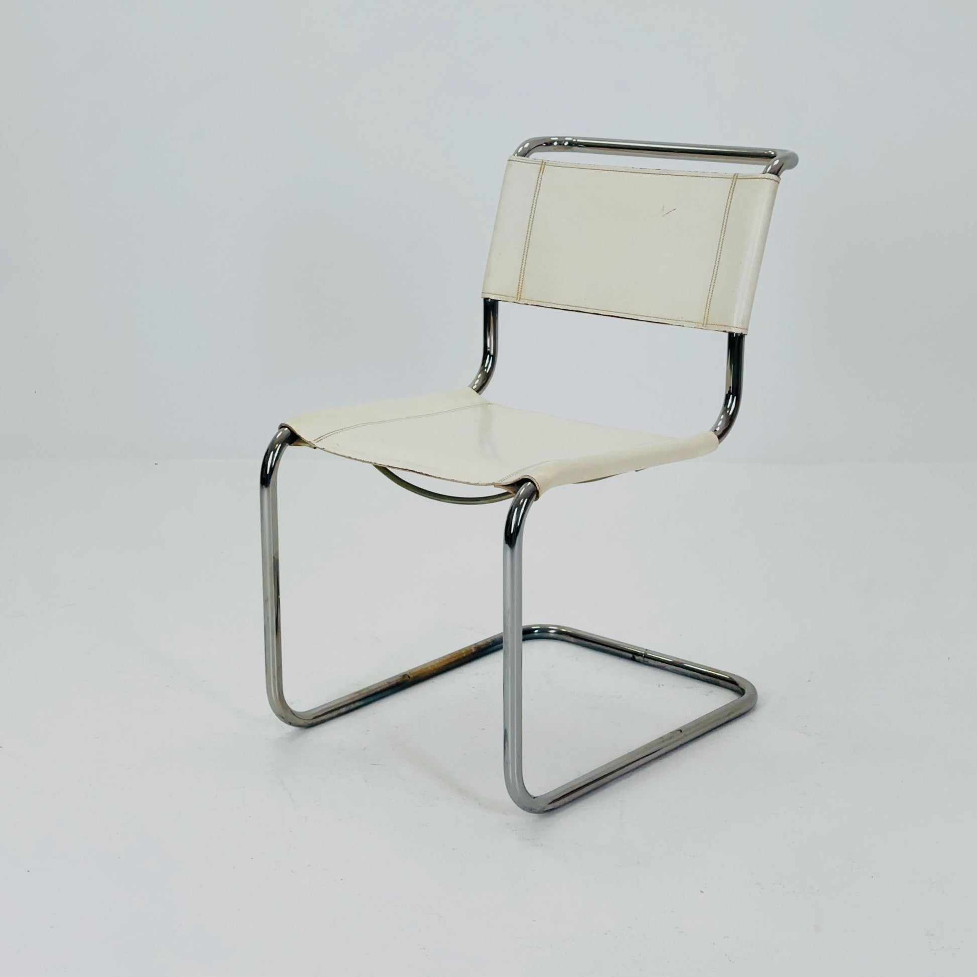 Mid-Century Vintage white S33 Chair by Mart Stam & Marcel Breuer from Thonet 1980s Germnay