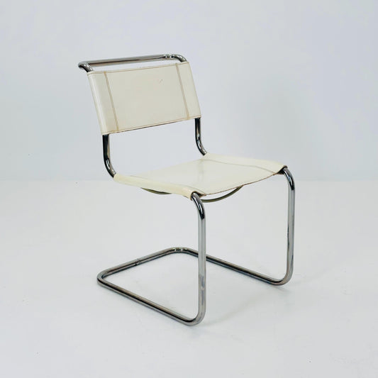 Mid-Century Vintage white S33 Chair by Mart Stam & Marcel Breuer from Thonet 1980s Germnay