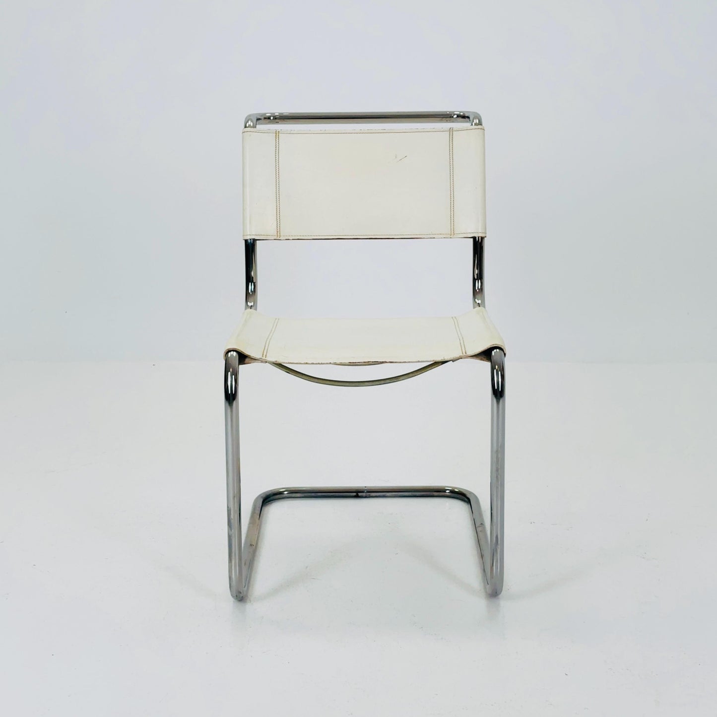 Mid-Century Vintage white S33 Chair by Mart Stam & Marcel Breuer from Thonet 1980s Germnay