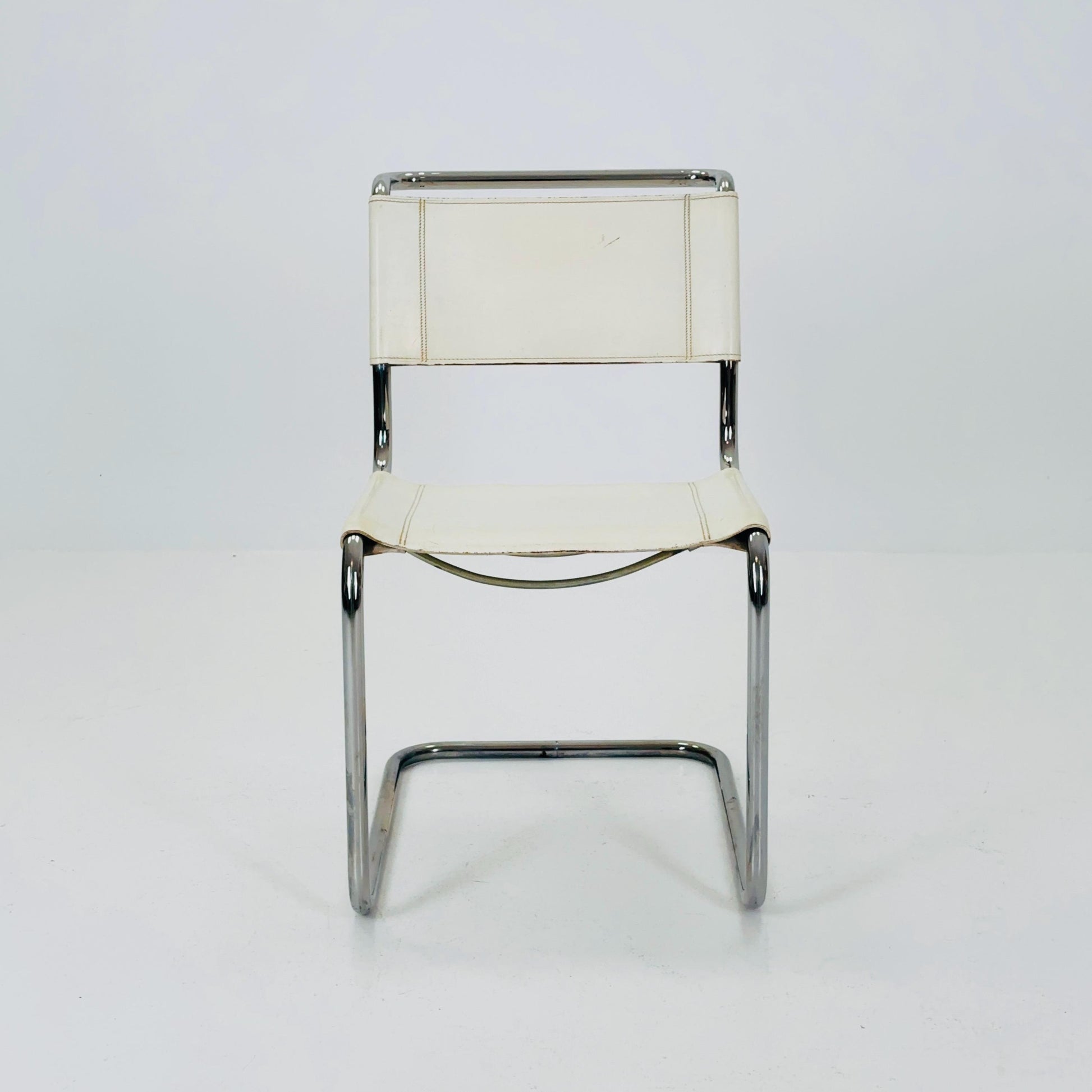 Mid-Century Vintage white S33 Chair by Mart Stam & Marcel Breuer from Thonet 1980s Germnay