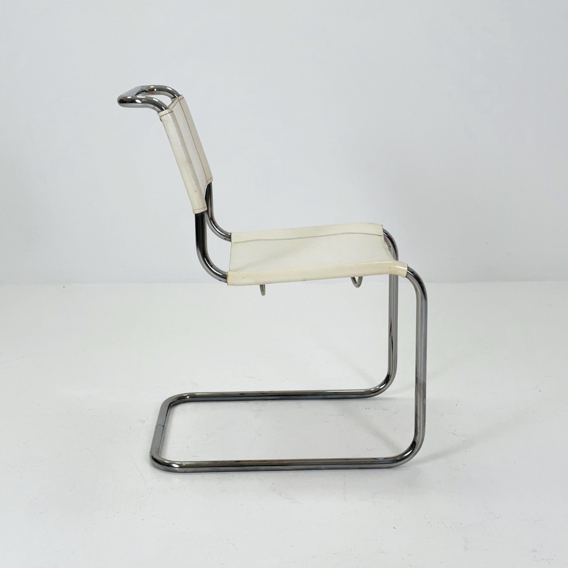 Mid-Century Vintage white S33 Chair by Mart Stam & Marcel Breuer from Thonet 1980s Germnay