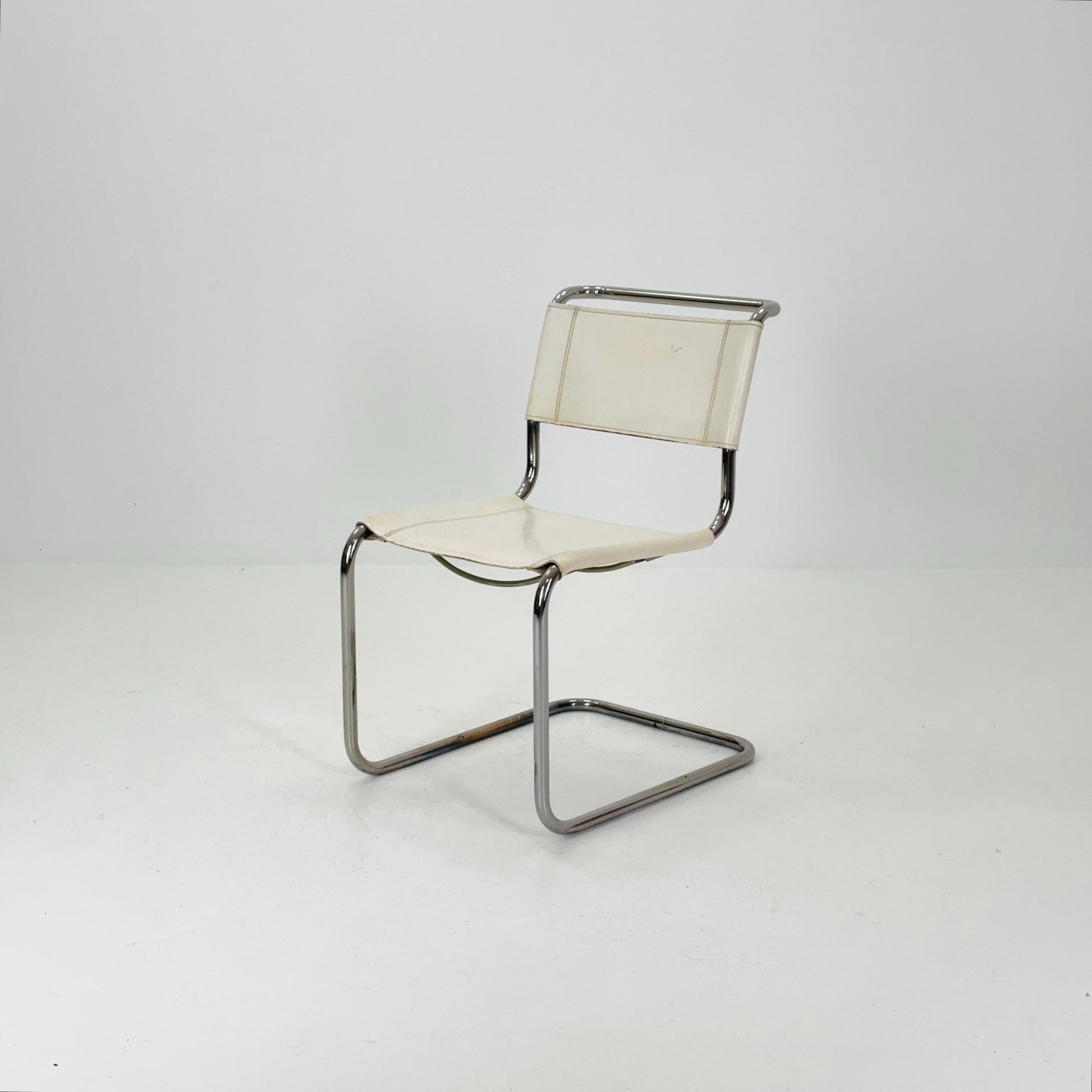 Mid-Century Vintage white S33 Chair by Mart Stam & Marcel Breuer from Thonet 1980s Germnay
