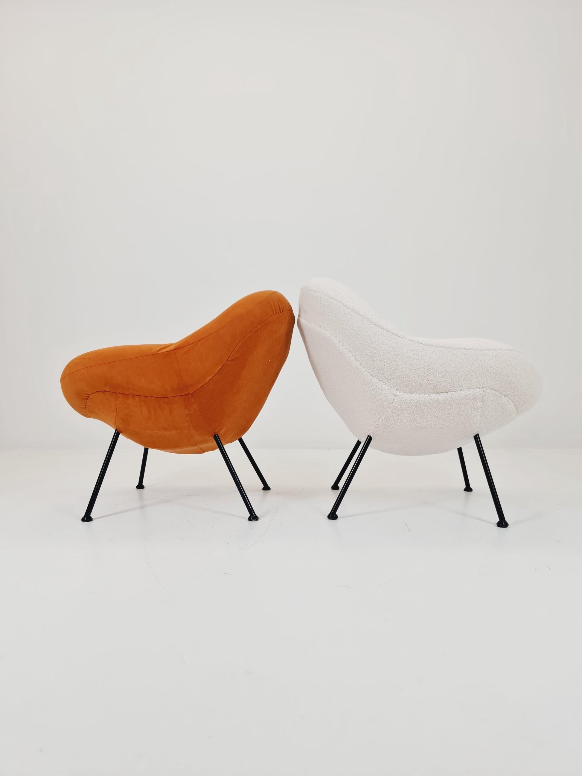 1 of 2 Midcentury easy egg chairs by Fritz Neth For Correcta ,Germany, 1950s, Set of 2