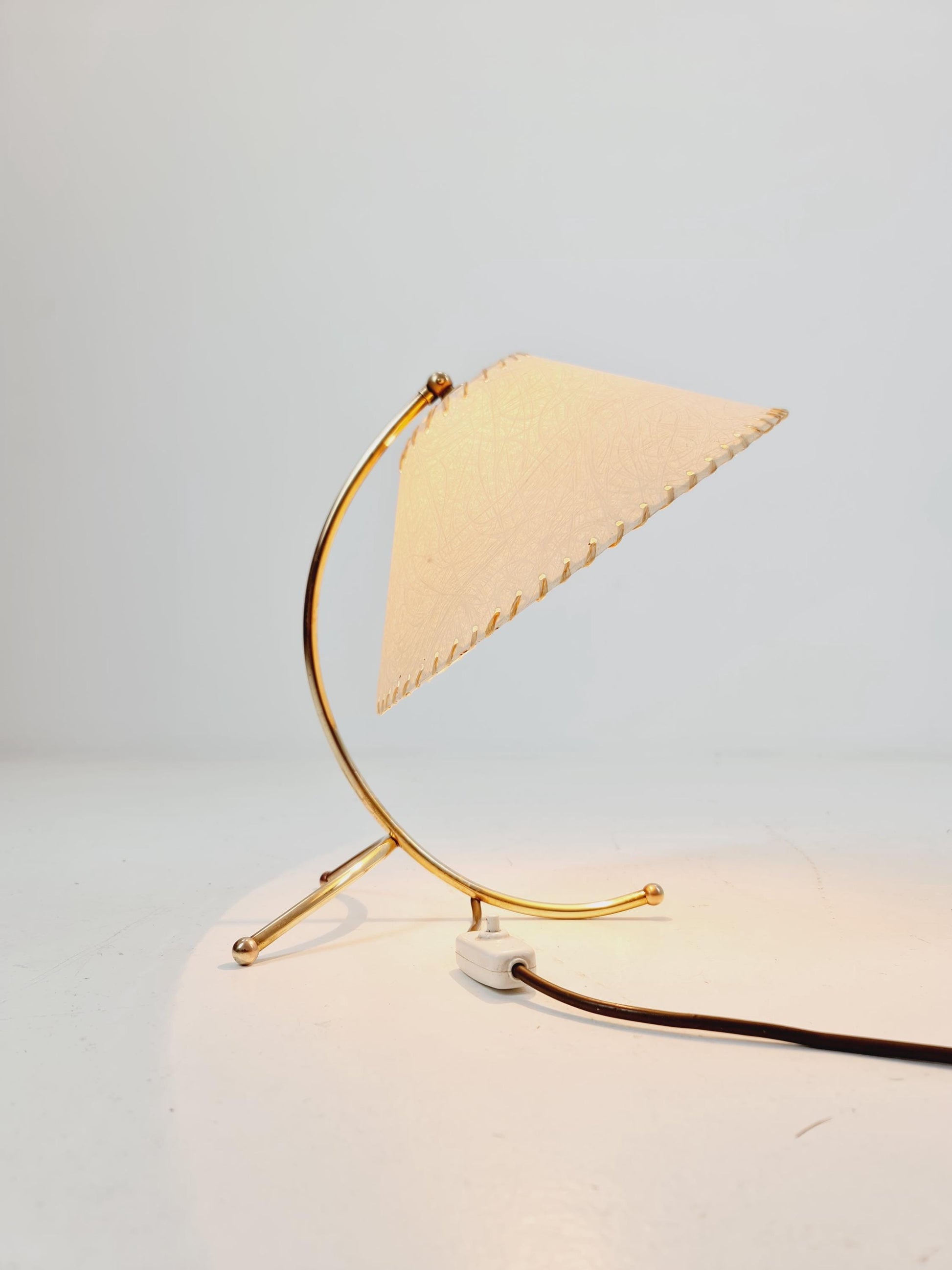 Mid century brass table lamp by Vereinigte Werkstätten München, Germany, 1960s