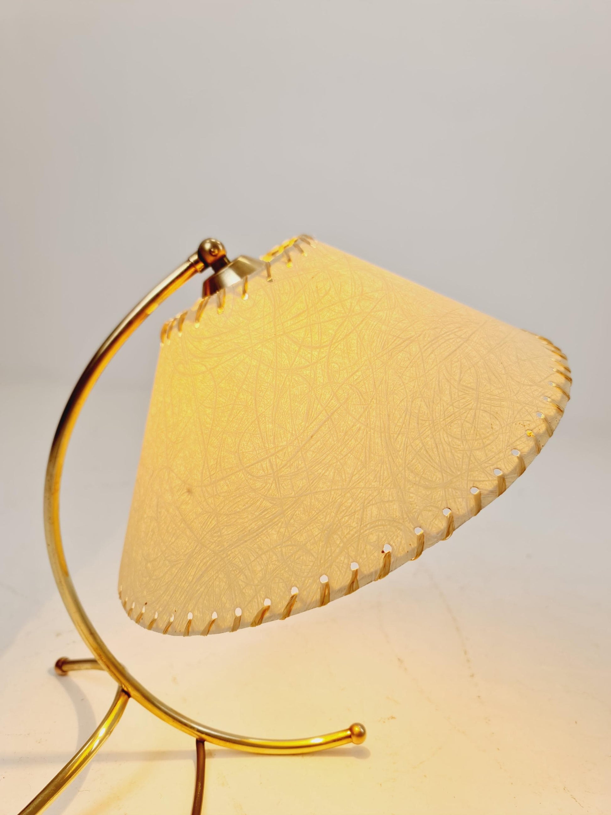 Mid century brass table lamp by Vereinigte Werkstätten München, Germany, 1960s