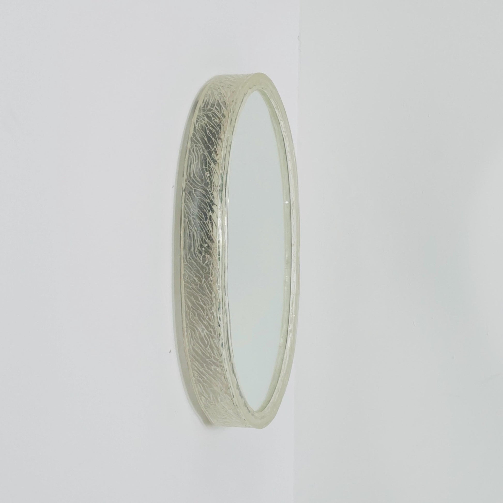 Mid-Century Large Oval Backlit Mirror by Rudolf Zimmermann for Bamberg, Germany, 1970s
