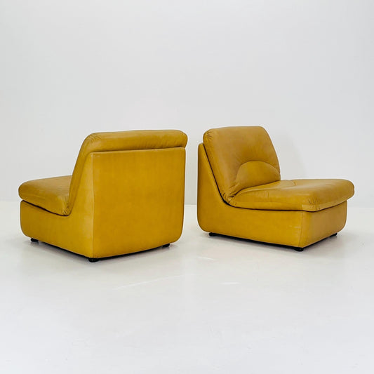 1 of 2 Mid-Century Leather Lounge Chair by Dreipunkt International, Germany, 1970s