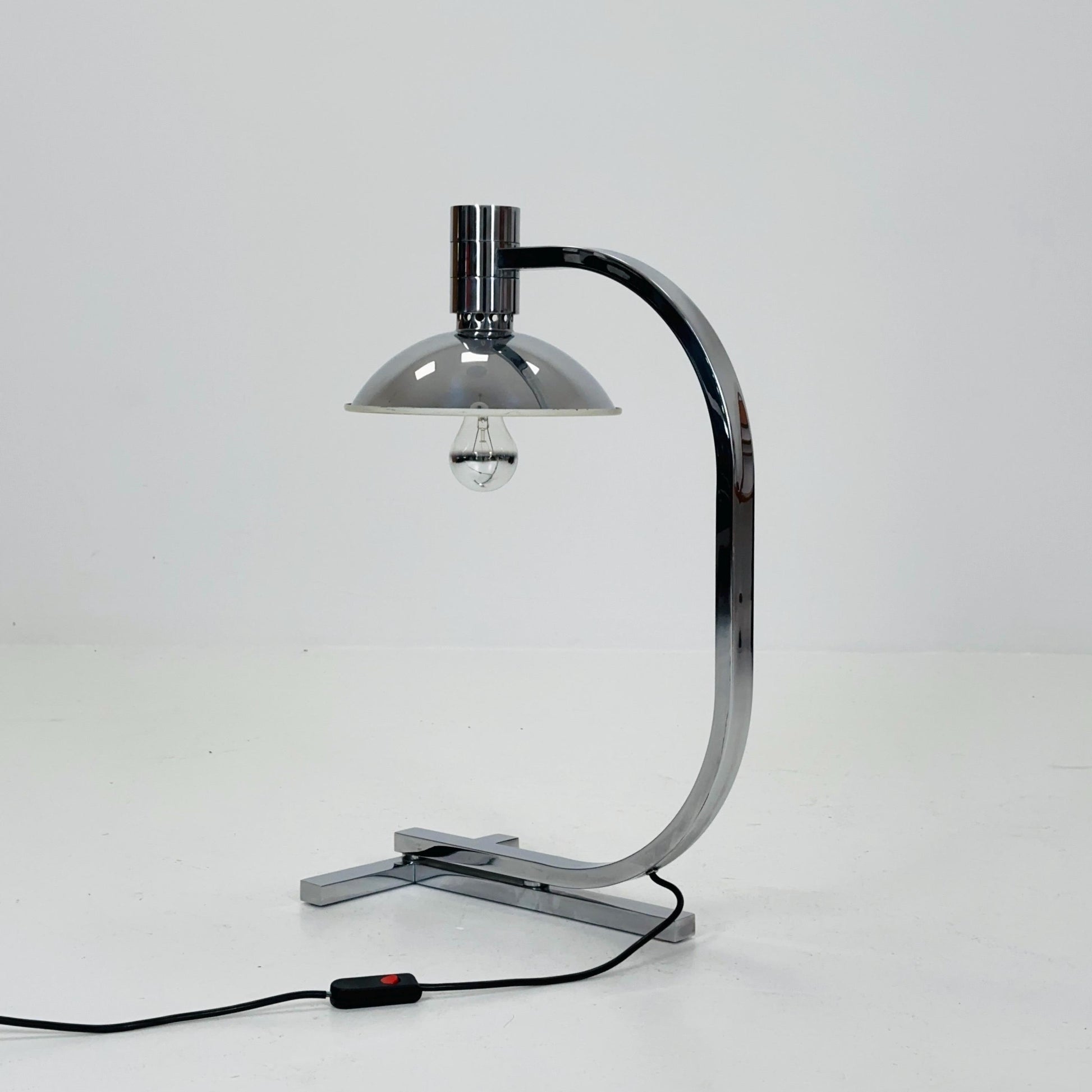 Rare Mid-Century Modern Chrome Large Table Lamp by Franco Albini, Franca Helg & Antonio Piva for Sirrah, Italy, 1960s