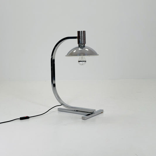 Rare Mid-Century Modern Chrome Large Table Lamp by Franco Albini, Franca Helg & Antonio Piva for Sirrah, Italy, 1960s