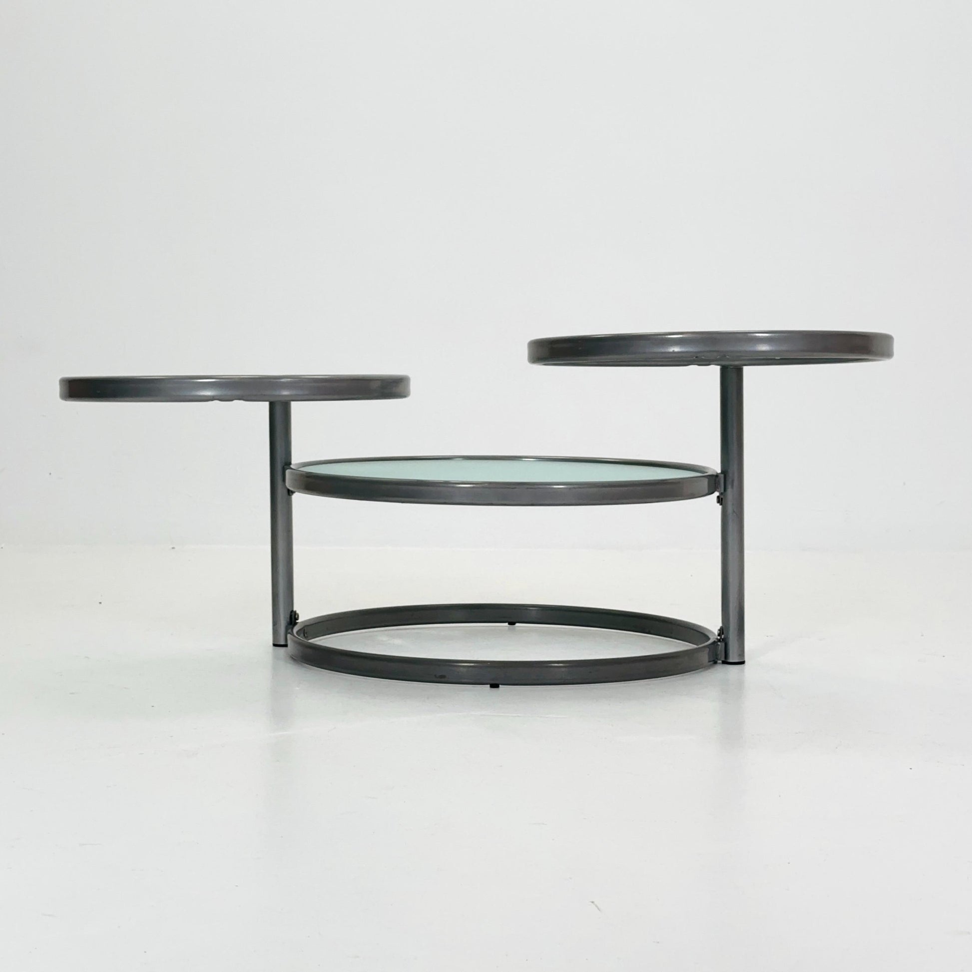 Mid Century coffee table with 3 swivel levels by Milo Baughman Italy 1970s