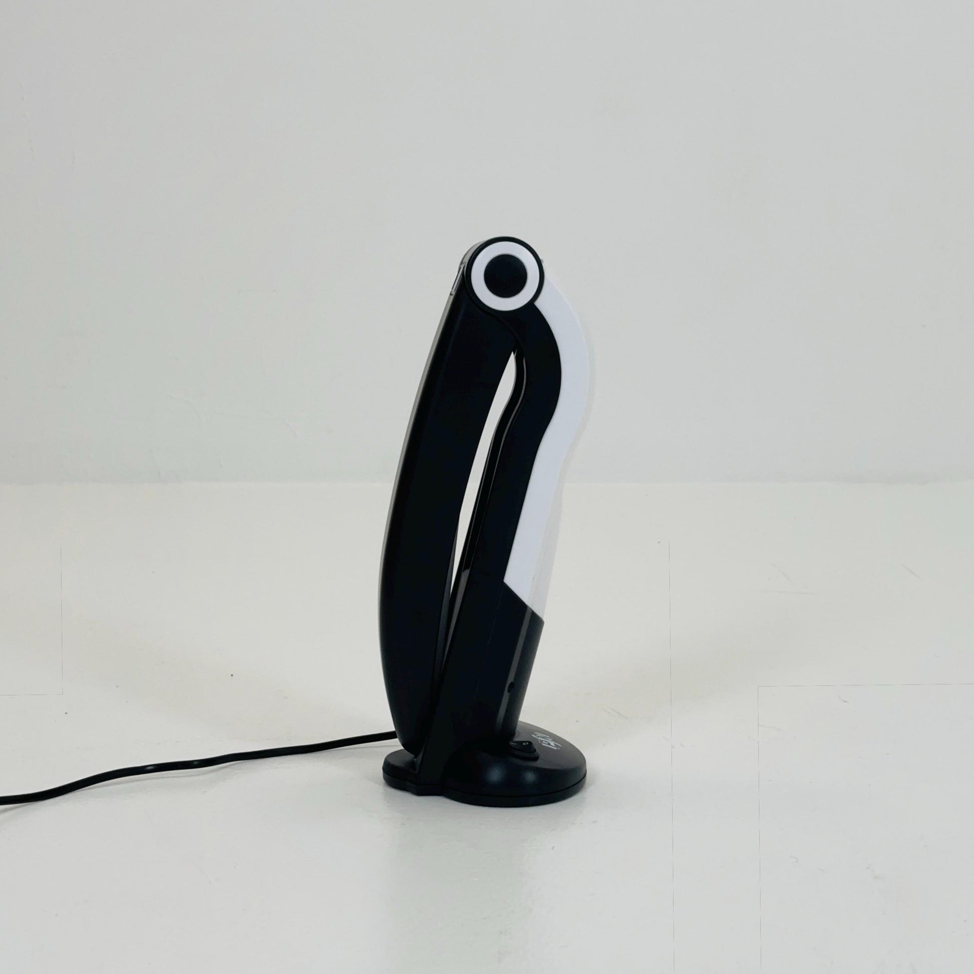 Mid century Spaceage H.T. Huang Toucan Lamp Table Black White version by Huanglite 1980s