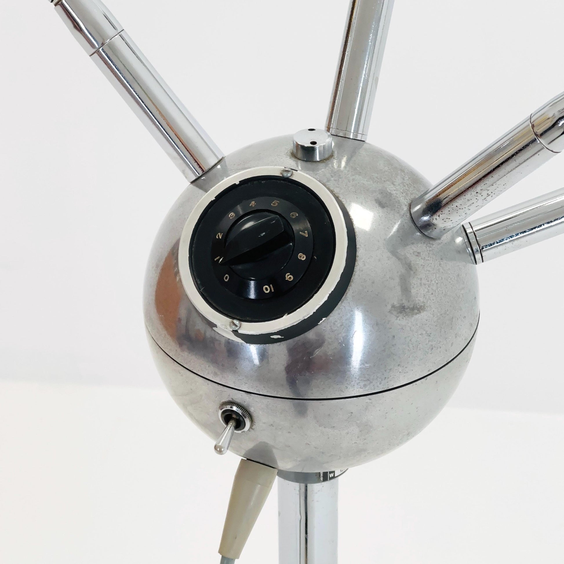 Mid-Century Octopus Industrial Chrome Adjustable Five-Arm Floor Lamp | Space Age 1960s England
