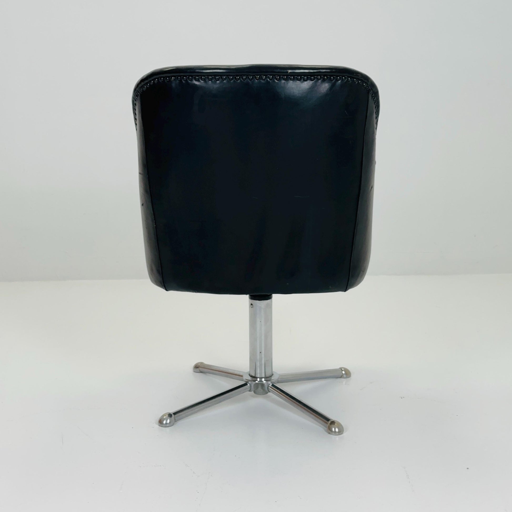 Mid century Olli Mannermaa black Leather Kilta armchair by Eugen Schmidt & Cassina Martela 1970s