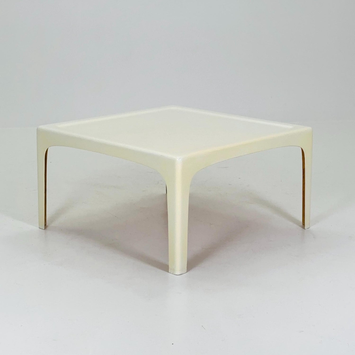 Mid Century Square white acrylic coffee table by Poschinger Pur Germany 1970s
