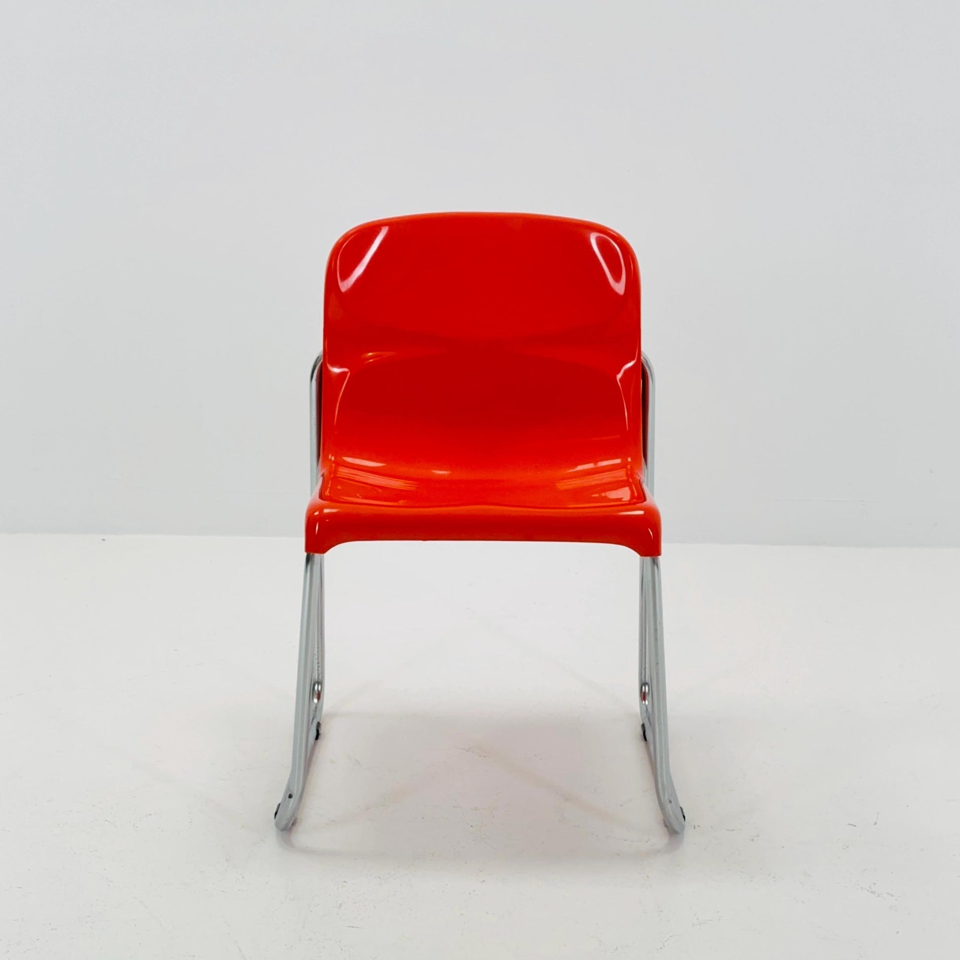 1 of 8 Mid Century Space Age Orange Chair by EKA Möbel, Germany 1970s