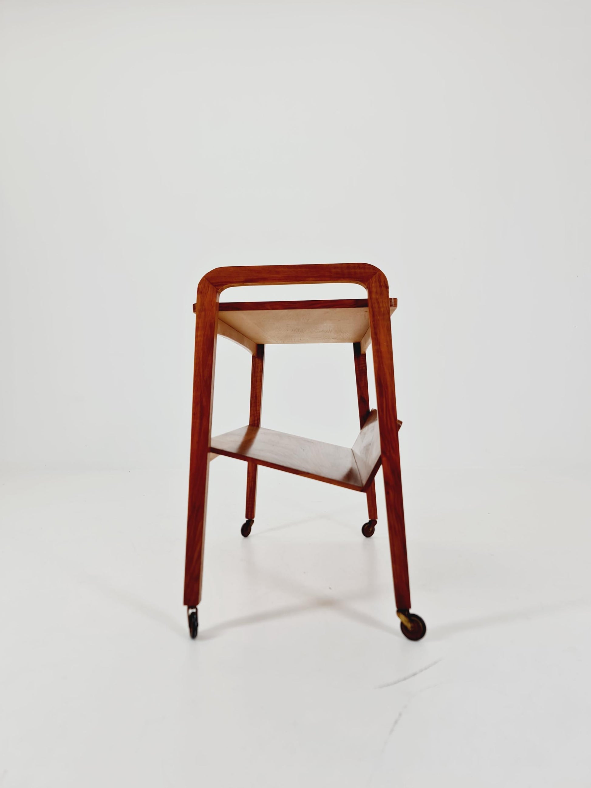 Midcentury Walnut Vintage big Side table/ Bedside table/ Night stand with News Paper shelf straight from the sixties By Opal