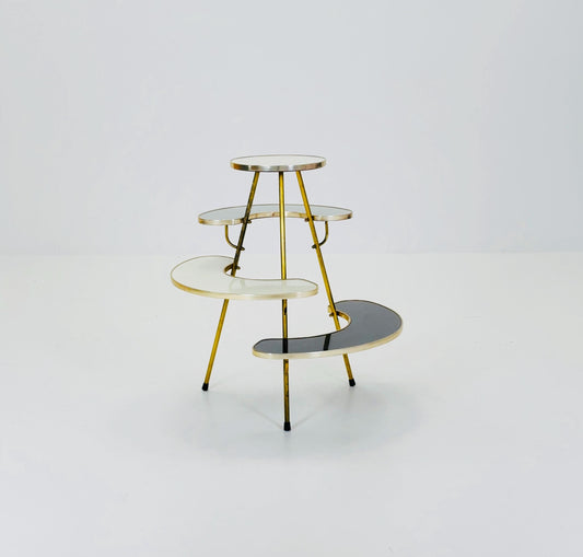 Rare Mid century brass German vintage flower table By Else Möbel, 1960s
