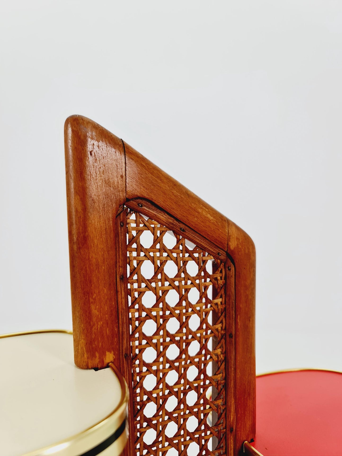 Big 1950s German Plant Stand, Colorful Vintage Mid-Century Minimalist Indoor Plant Stand Side Table Retro flower table