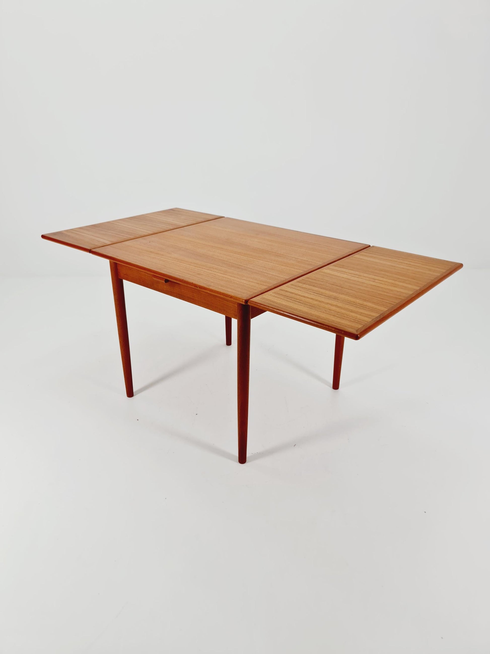 Danish rectangular teak table with two extension leaves, Denmark 1960s