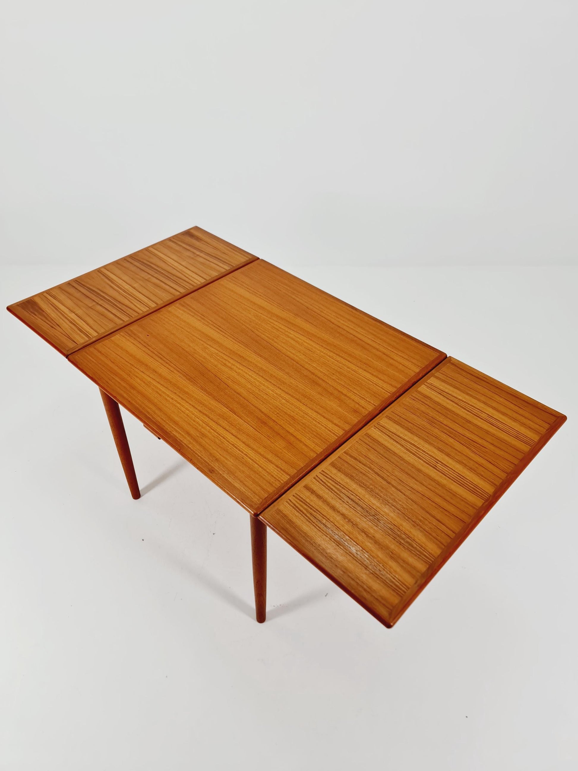 Danish rectangular teak table with two extension leaves, Denmark 1960s