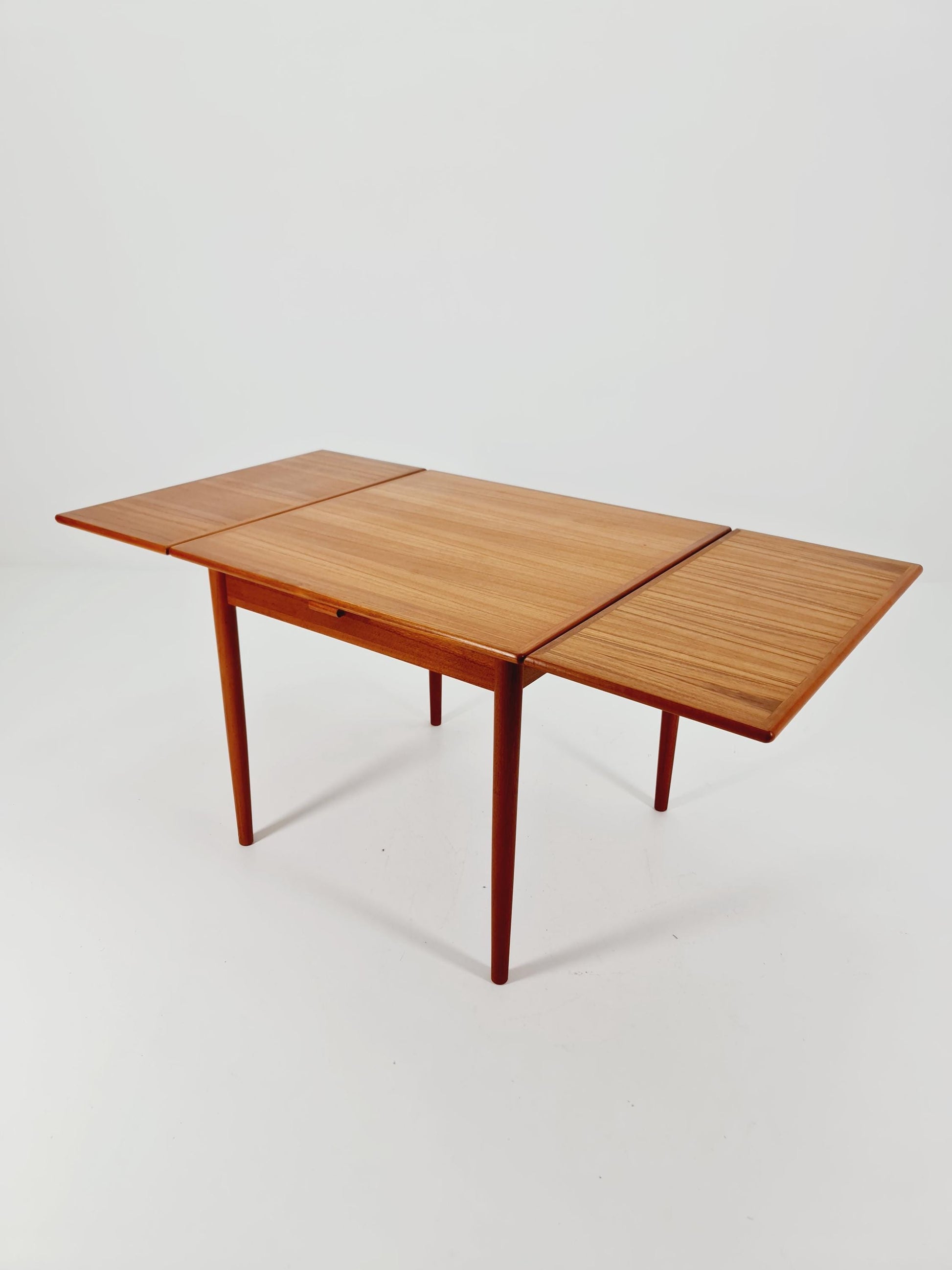 Danish rectangular teak table with two extension leaves, Denmark 1960s