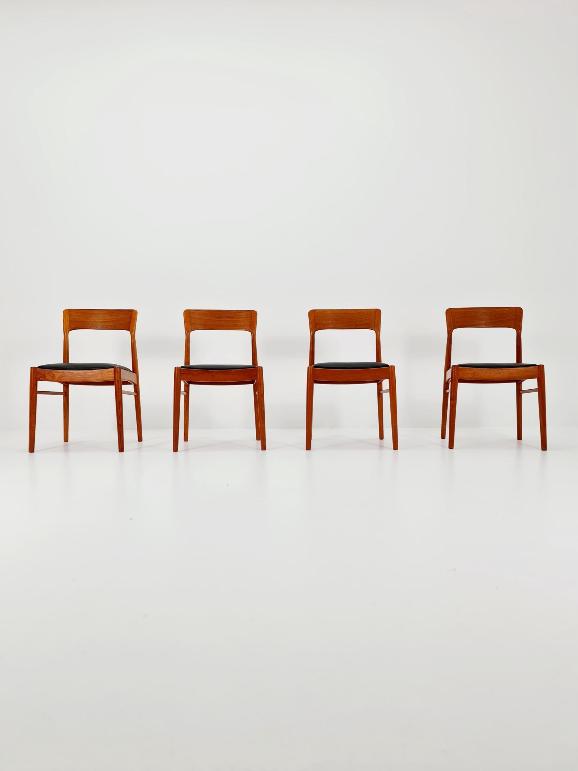 Vintage Danish solid teak dining chairs By Kai Kristiansen for K.S , 1960s, Set of 4