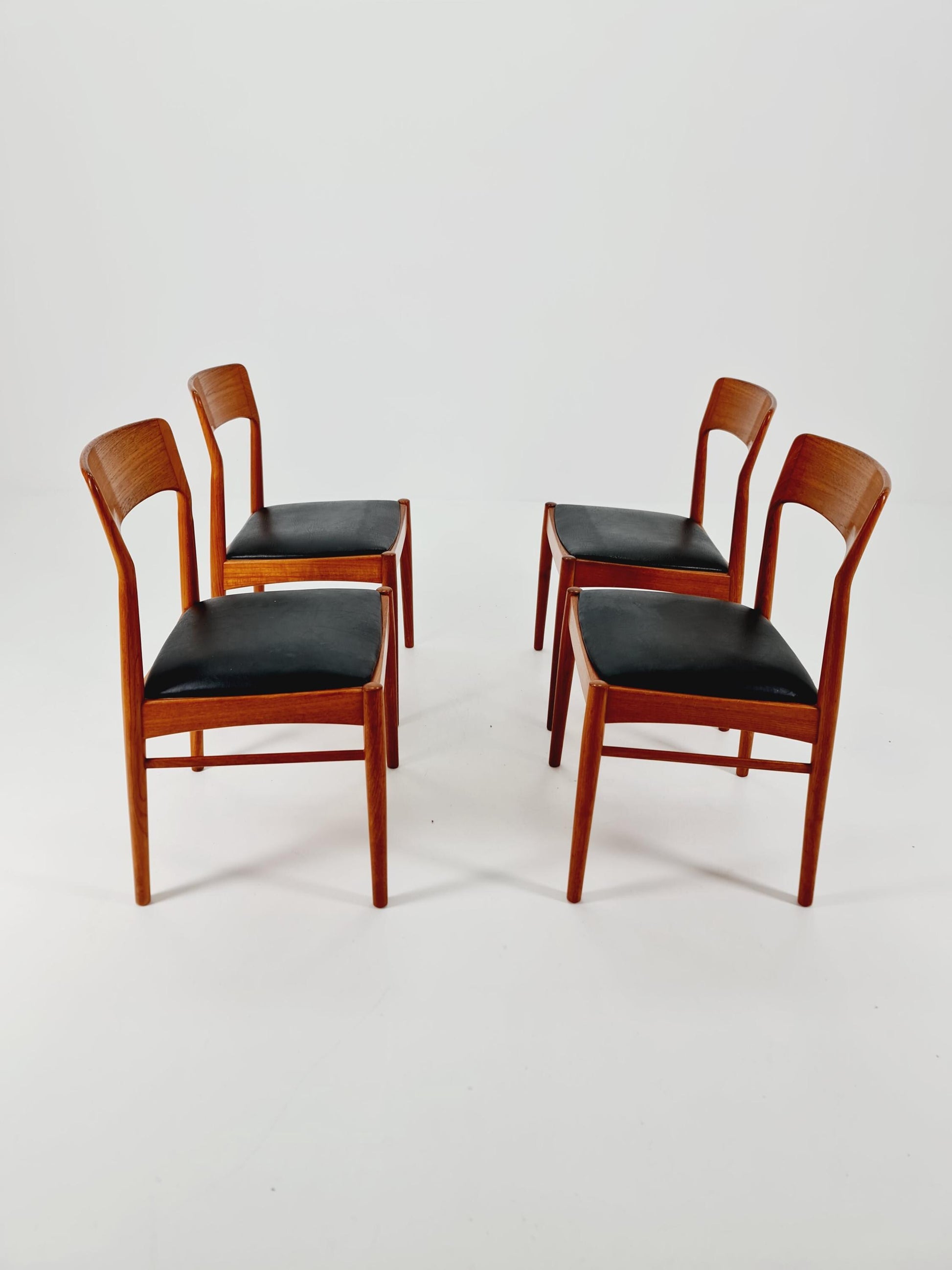 Vintage Danish solid teak dining chairs By Kai Kristiansen for K.S , 1960s, Set of 4