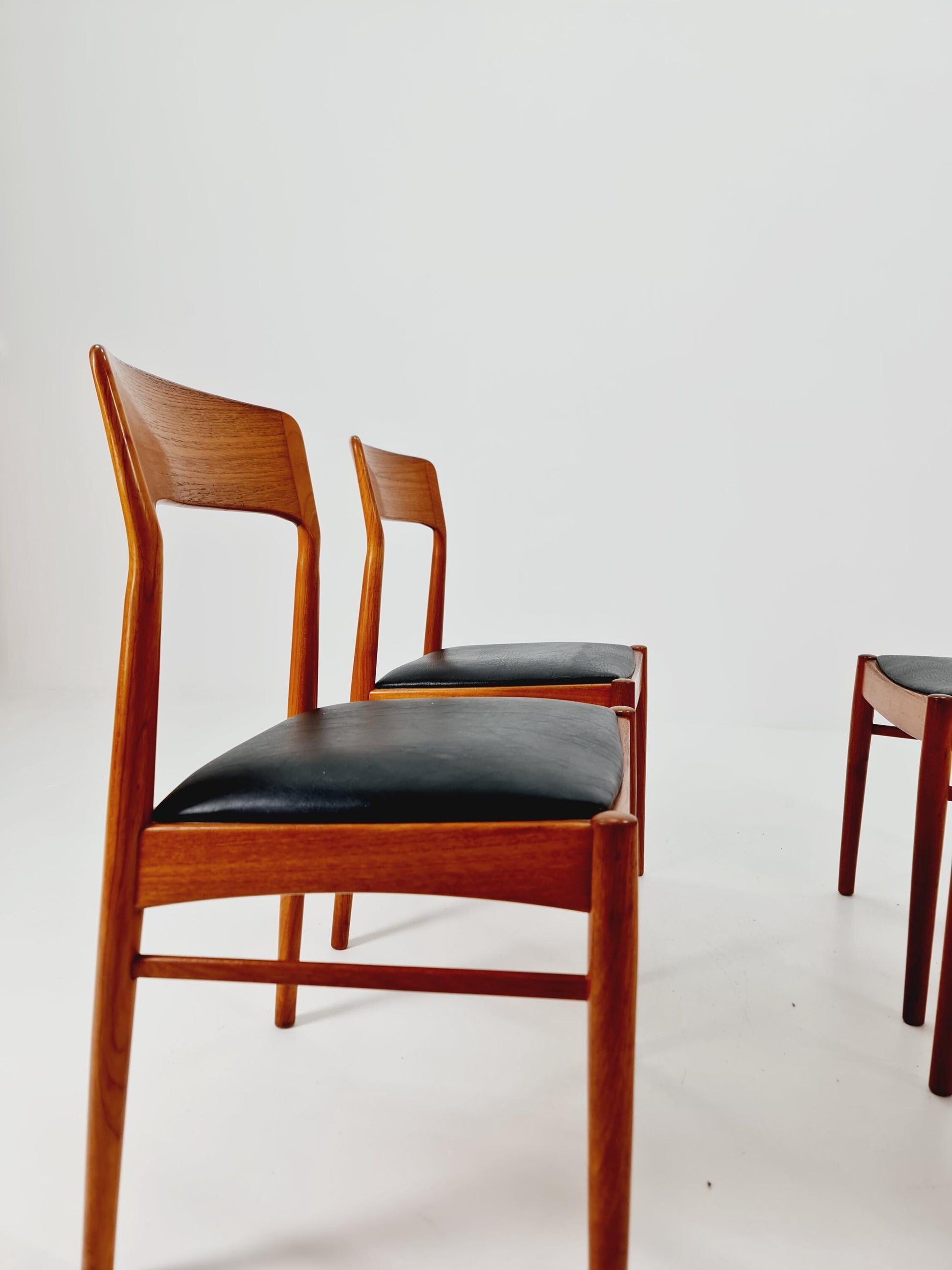 Vintage Danish solid teak dining chairs By Kai Kristiansen for K.S , 1960s, Set of 4