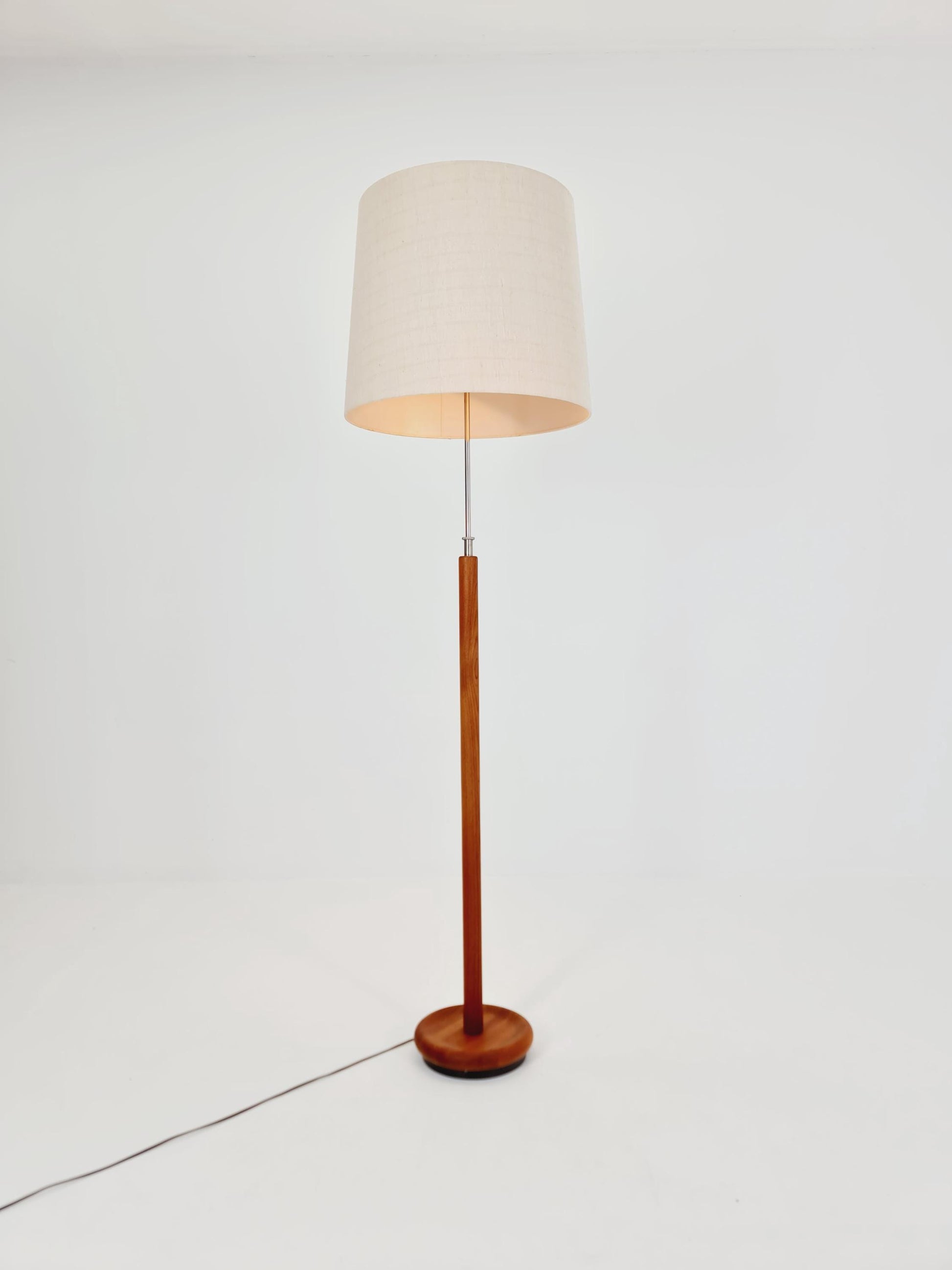 Rare big Midcentury Danish floor lamp by KIRK solid teak, 1960s